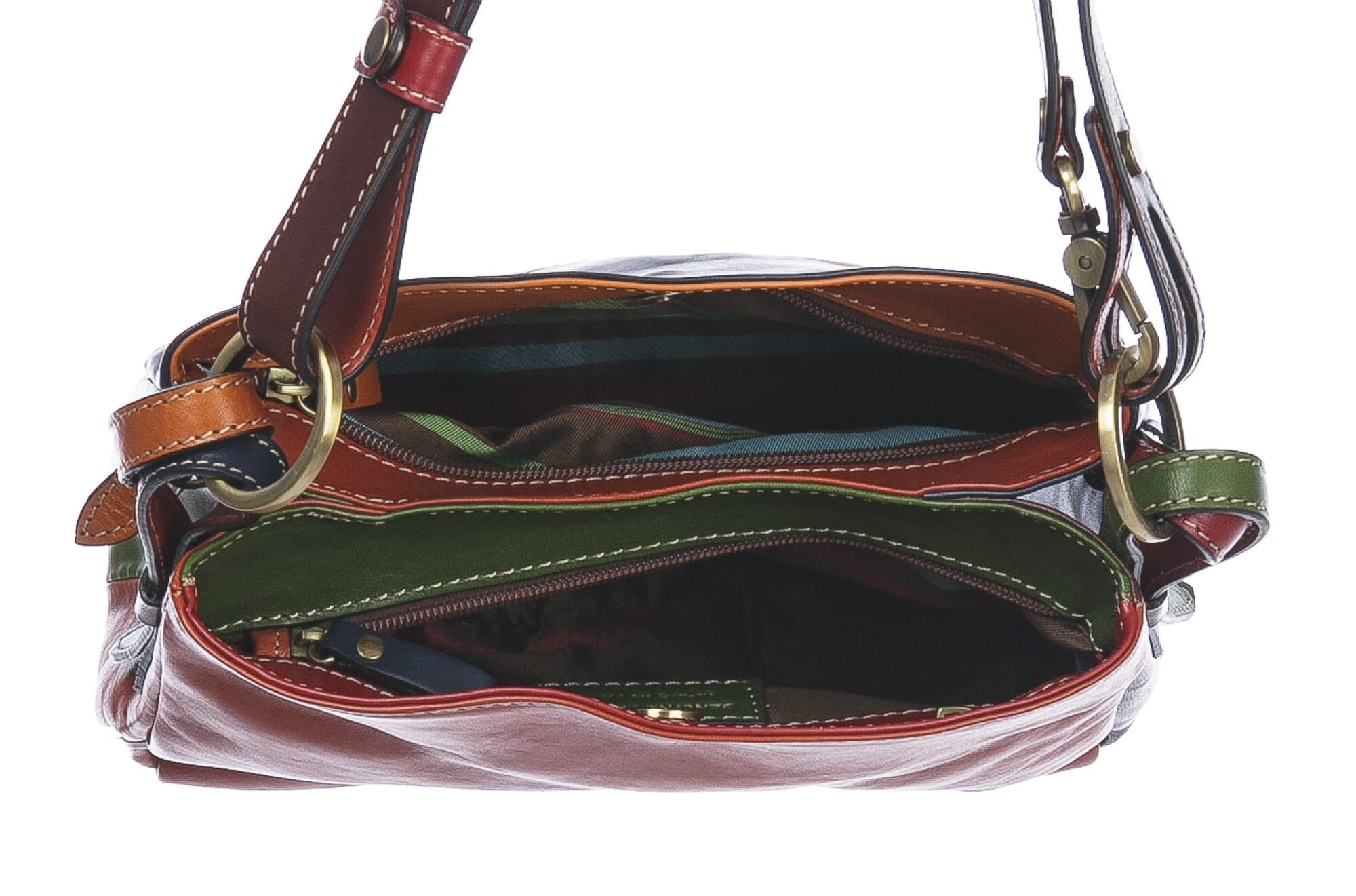 Borsa donna in vera pelle BENEDETTA SMALL, MULTICOLORE, SANTINI, MADE IN ITALY