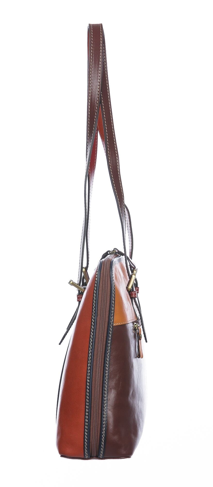 Borsa donna in vera pelle SANTINI mod. MANUELA colore MULTICOLORE Made in Italy