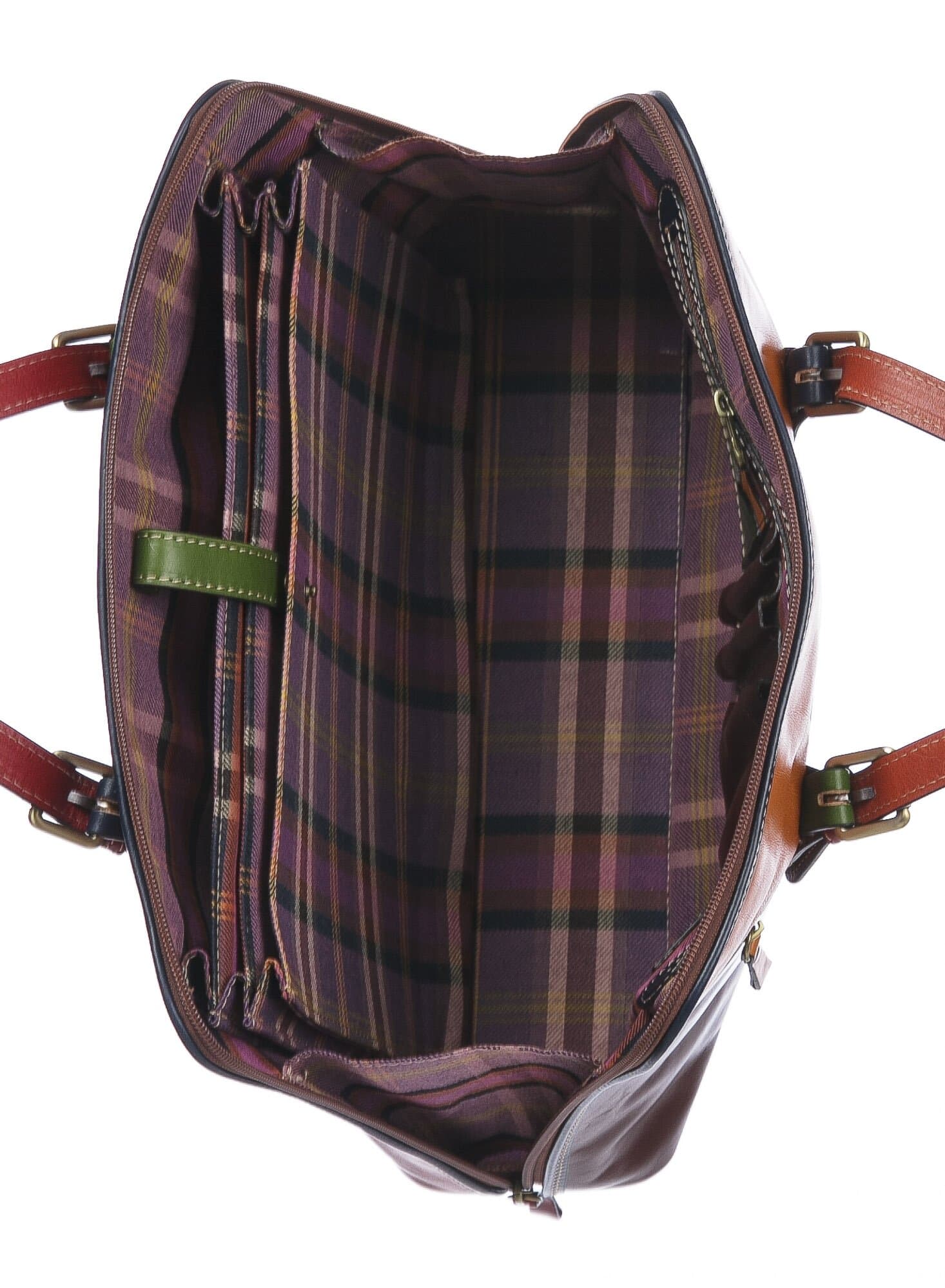 Borsa donna in vera pelle SANTINI mod. MANUELA colore MULTICOLORE Made in Italy