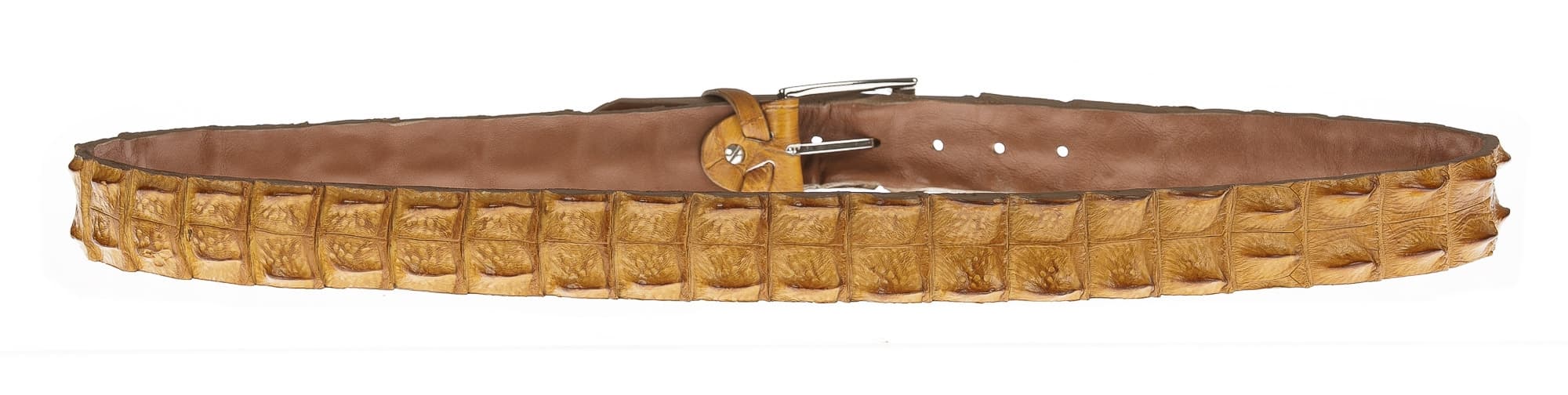 Cintura uomo in vera pelle di coccodrillo FORLI’, colore MIELE, SANTINI, MADE IN ITALY