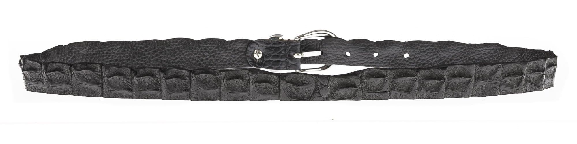 Cintura donna in vera pelle di coccodrillo DURBAN, certificato CITES, colore NERO, SANTINI, MADE IN ITALY