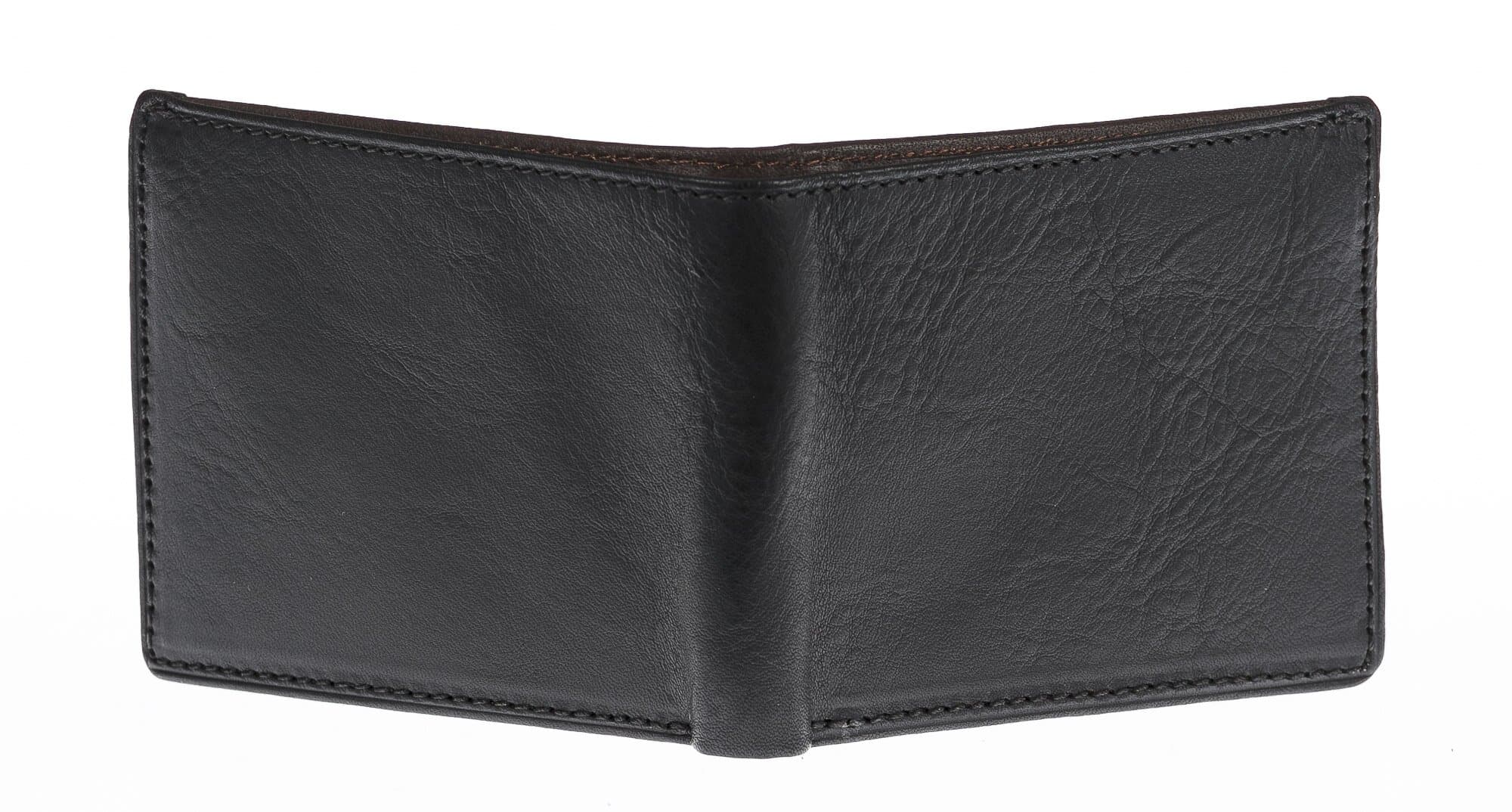 Portafoglio da uomo in vera pelle CAMBOGIA, colore NERO/TESTA MORO, CHIAROSCURO, MADE IN ITALY