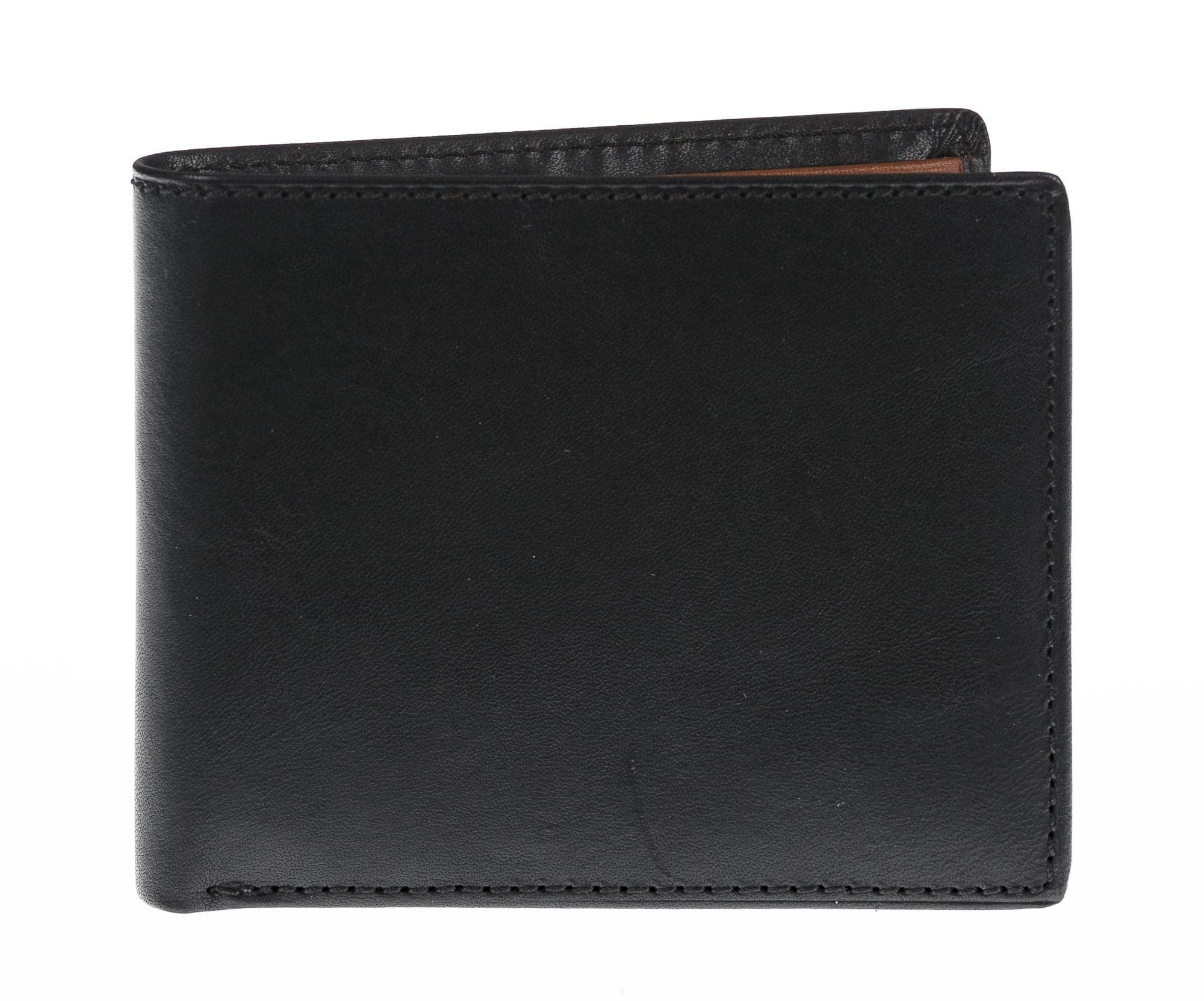 Portafoglio da uomo in vera pelle CAMBOGIA, colore NERO/MIELE, CHIAROSCURO, MADE IN ITALY