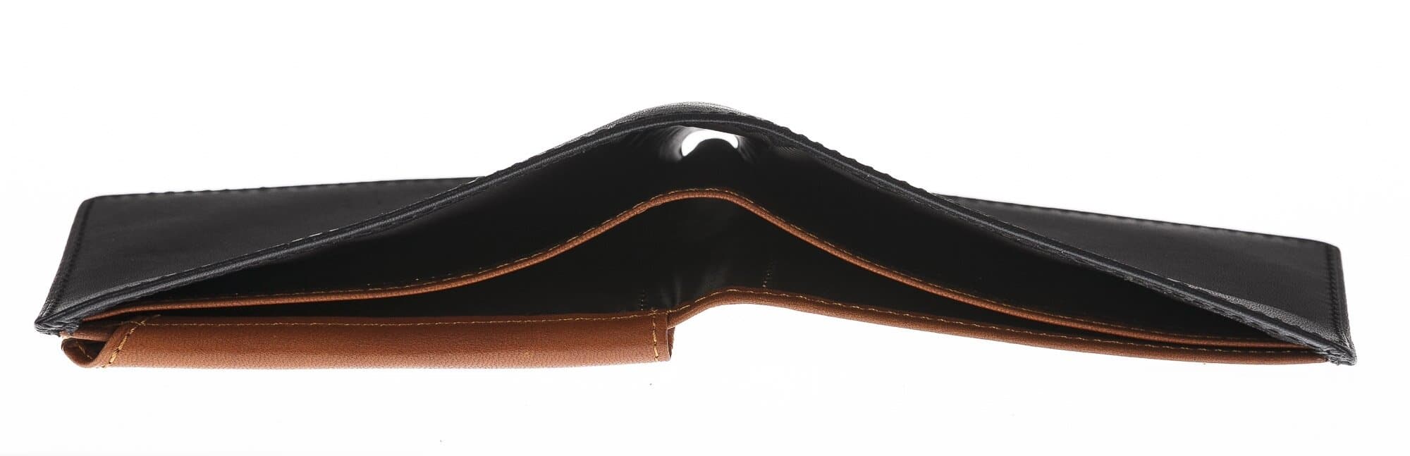 Portafoglio da uomo in vera pelle CAMBOGIA, colore NERO/MIELE, CHIAROSCURO, MADE IN ITALY