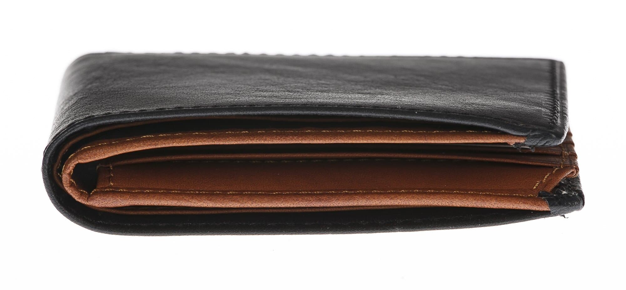 Portafoglio da uomo in vera pelle IRLANDA, colore NERO/MIELE, CHIAROSCURO, MADE IN ITALY