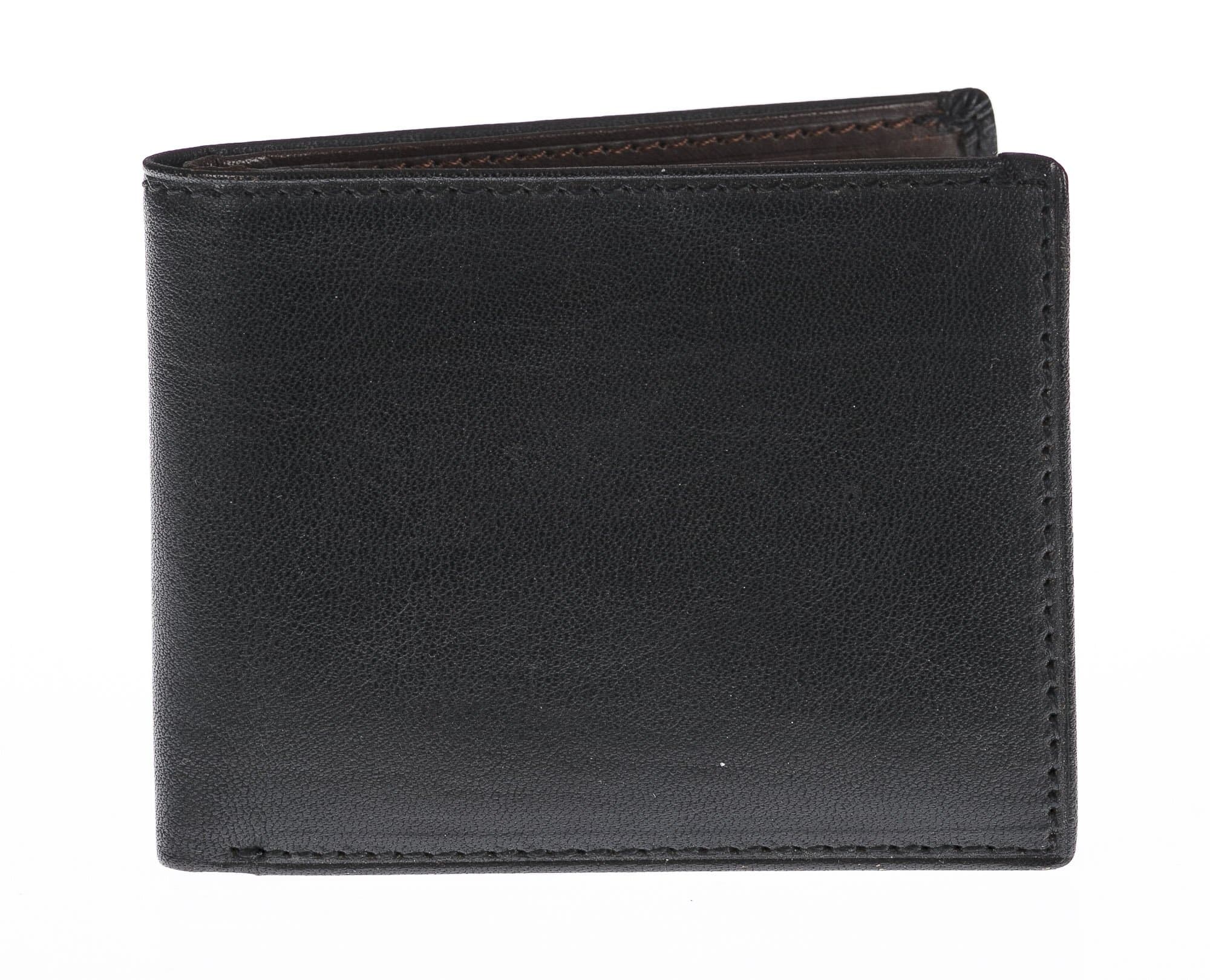 Portafoglio da uomo in vera pelle CAMBOGIA, colore NERO/TESTA MORO, CHIAROSCURO, MADE IN ITALY