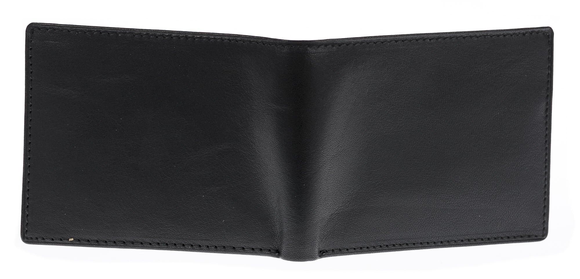Portafoglio da uomo in vera pelle INDIA, colore NERO/MIELE, CHIAROSCURO, MADE IN ITALY 