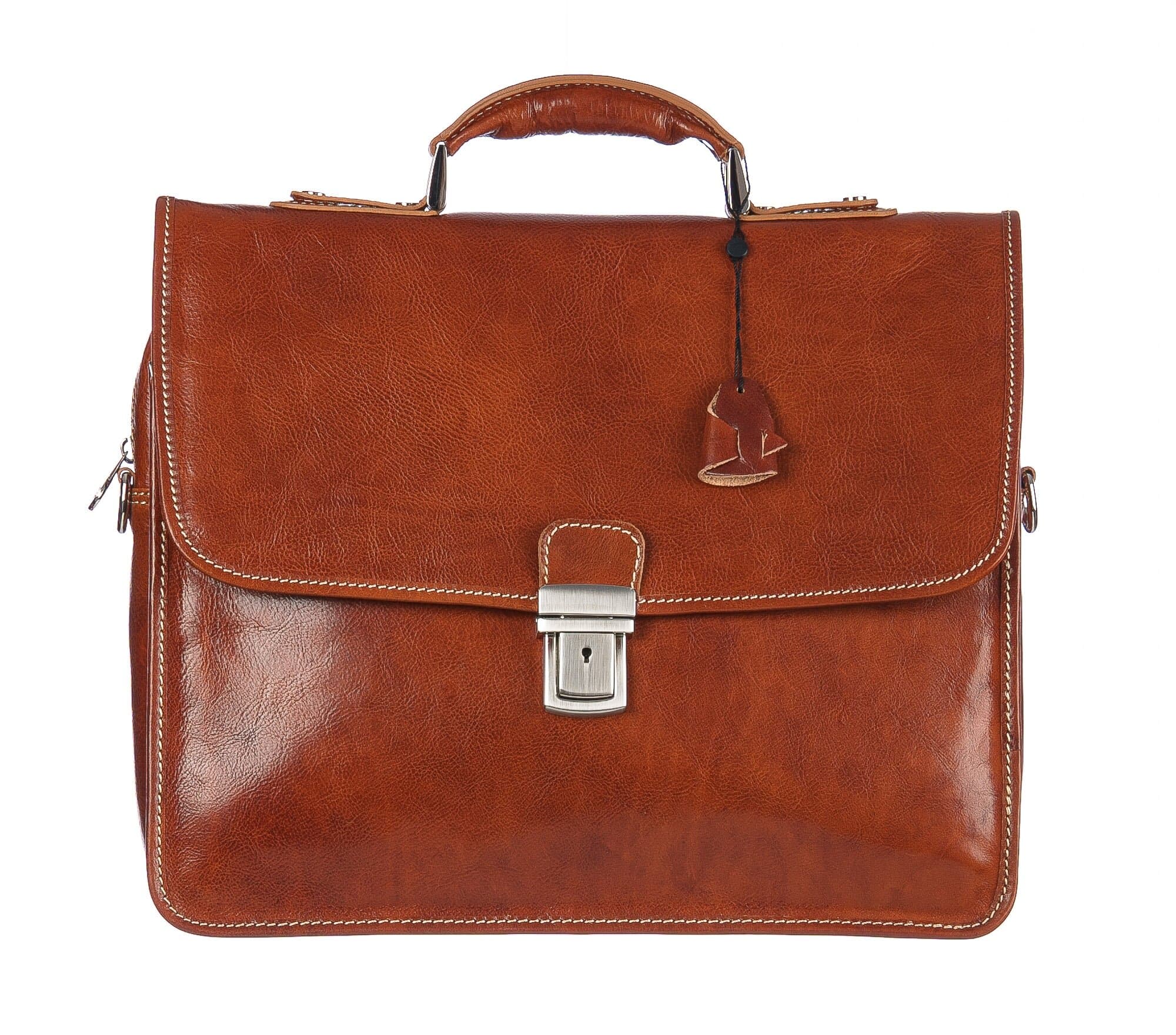 Borsa ufficio da uomo in vera pelle ANTONIO, colore MIELE, ARIANNA DINI, MADE IN ITALY