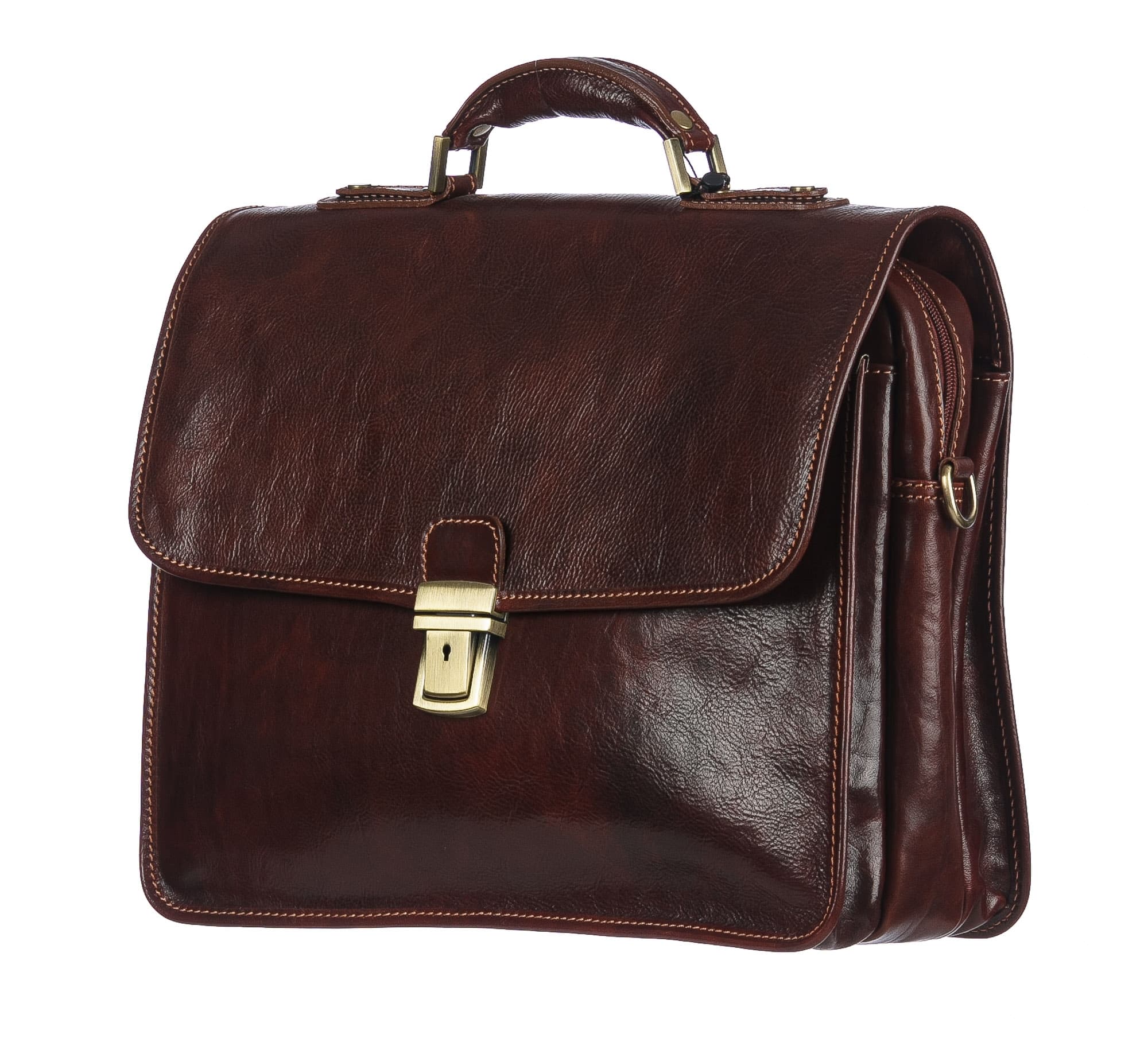 Borsa ufficio da uomo in vera pelle ANTONIO, colore TESTA DI MORO, ARIANNA DINI, MADE IN ITALY