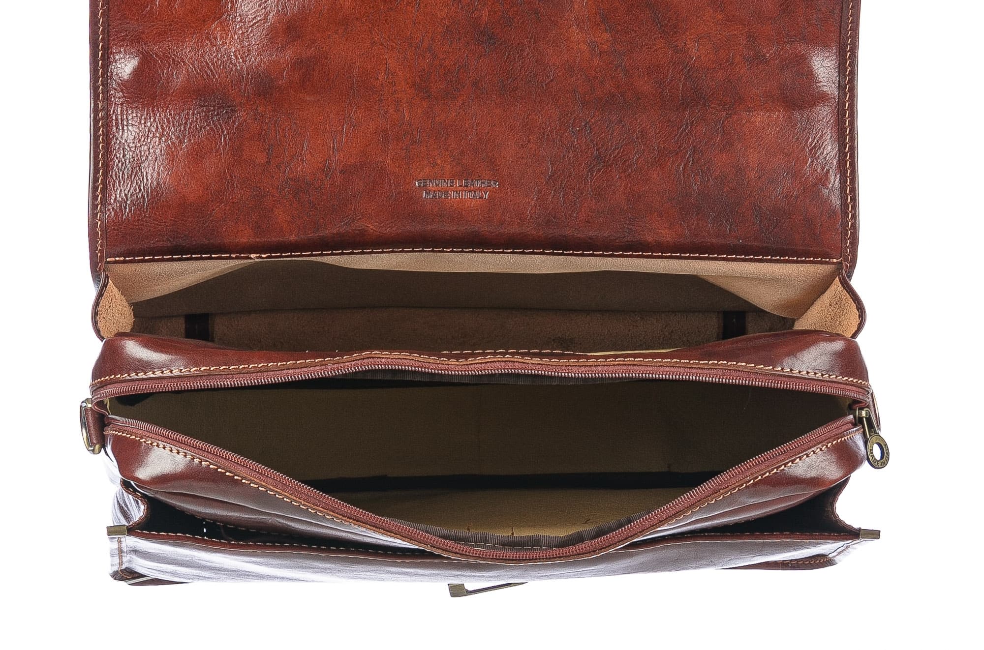 Borsa ufficio da uomo in vera pelle ANTONIO, colore TESTA DI MORO, ARIANNA DINI, MADE IN ITALY
