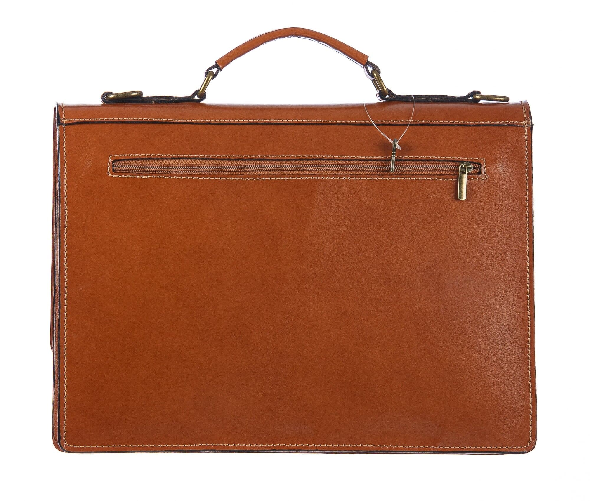 Borsa ufficio da uomo in vera pelle GABRIELE, colore MIELE, CHIAROSCURO, MADE IN ITALY
