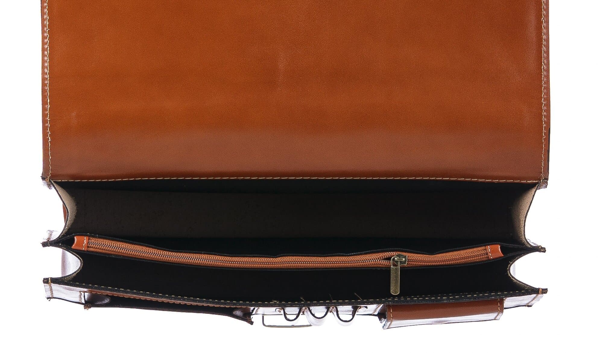 Borsa ufficio da uomo in vera pelle GABRIELE, colore MIELE, CHIAROSCURO, MADE IN ITALY