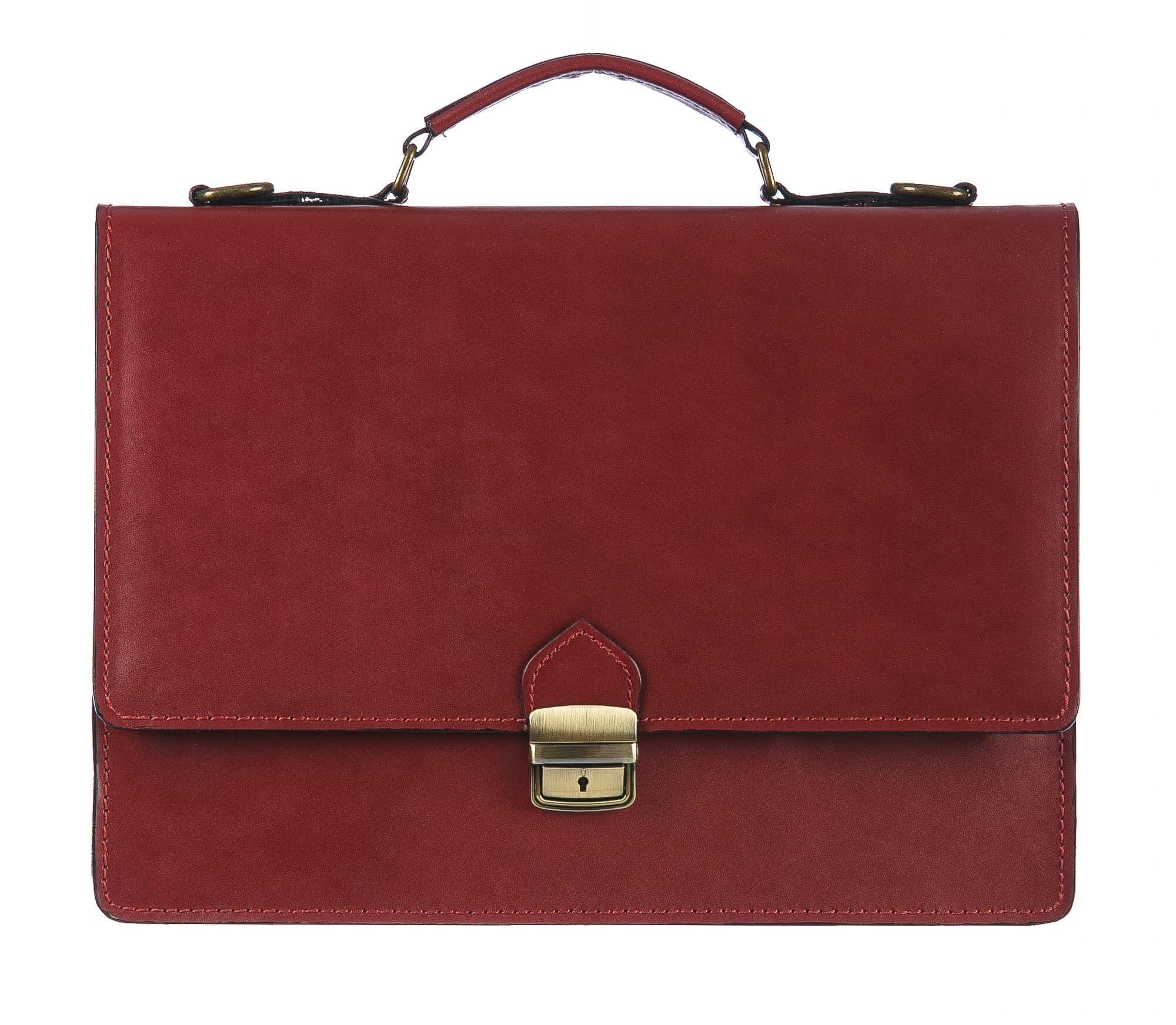 Borsa ufficio da uomo in vera pelle GABRIELE, colore ROSSO, CHIAROSCURO, MADE IN ITALY