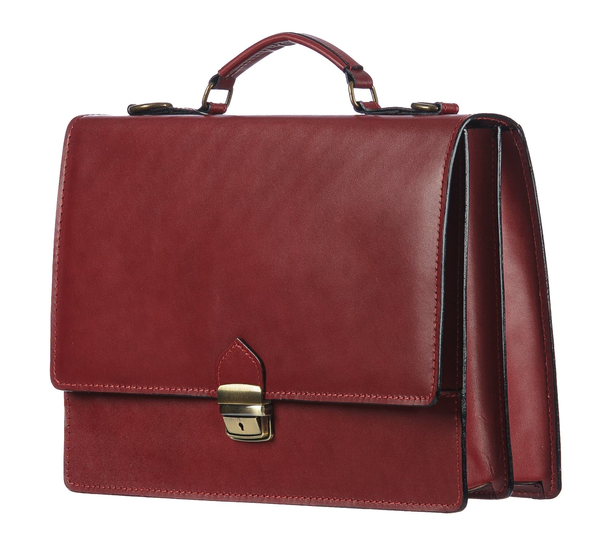Borsa ufficio da uomo in vera pelle GABRIELE, colore ROSSO, CHIAROSCURO, MADE IN ITALY