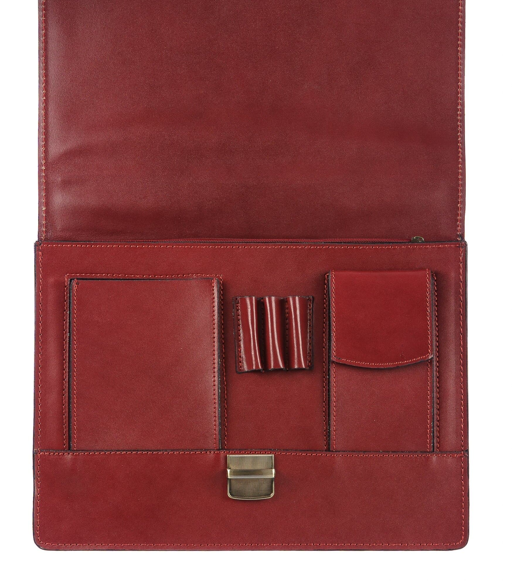 Borsa ufficio da uomo in vera pelle GABRIELE, colore ROSSO, CHIAROSCURO, MADE IN ITALY