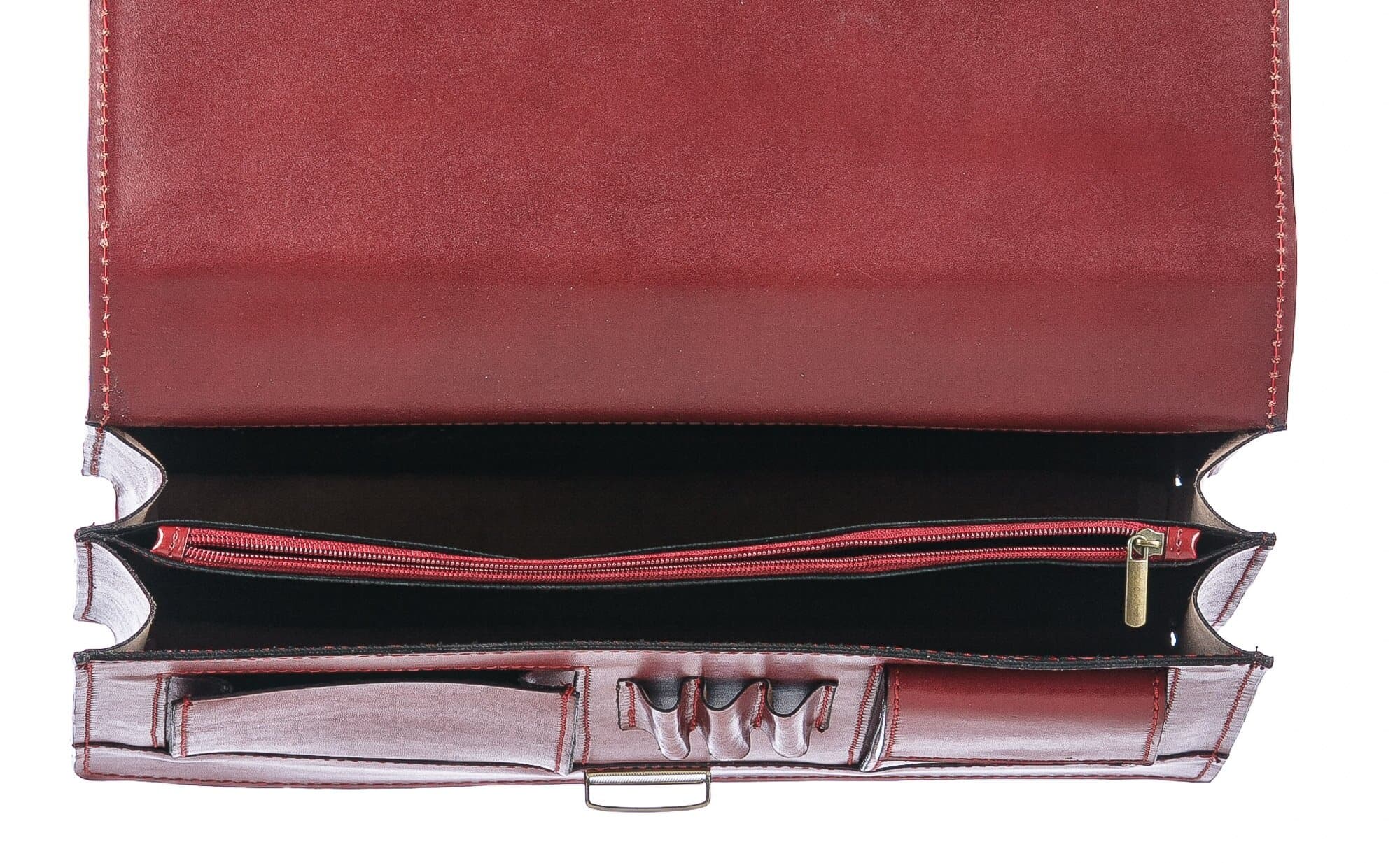 Borsa ufficio da uomo in vera pelle GABRIELE, colore ROSSO, CHIAROSCURO, MADE IN ITALY