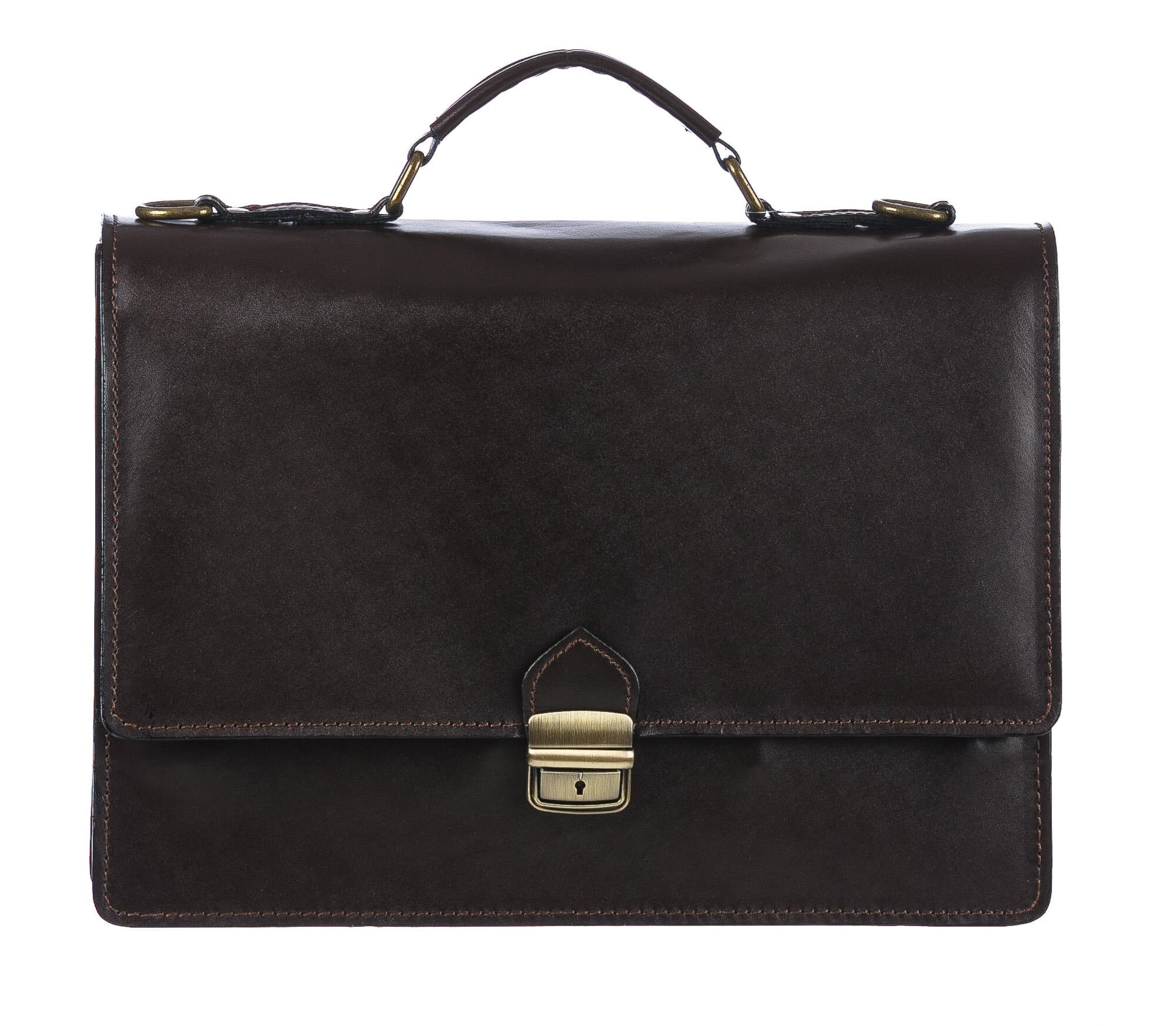 Borsa ufficio da uomo in vera pelle GABRIELE, colore TESTA DI MORO, CHIAROSCURO, MADE IN ITALY