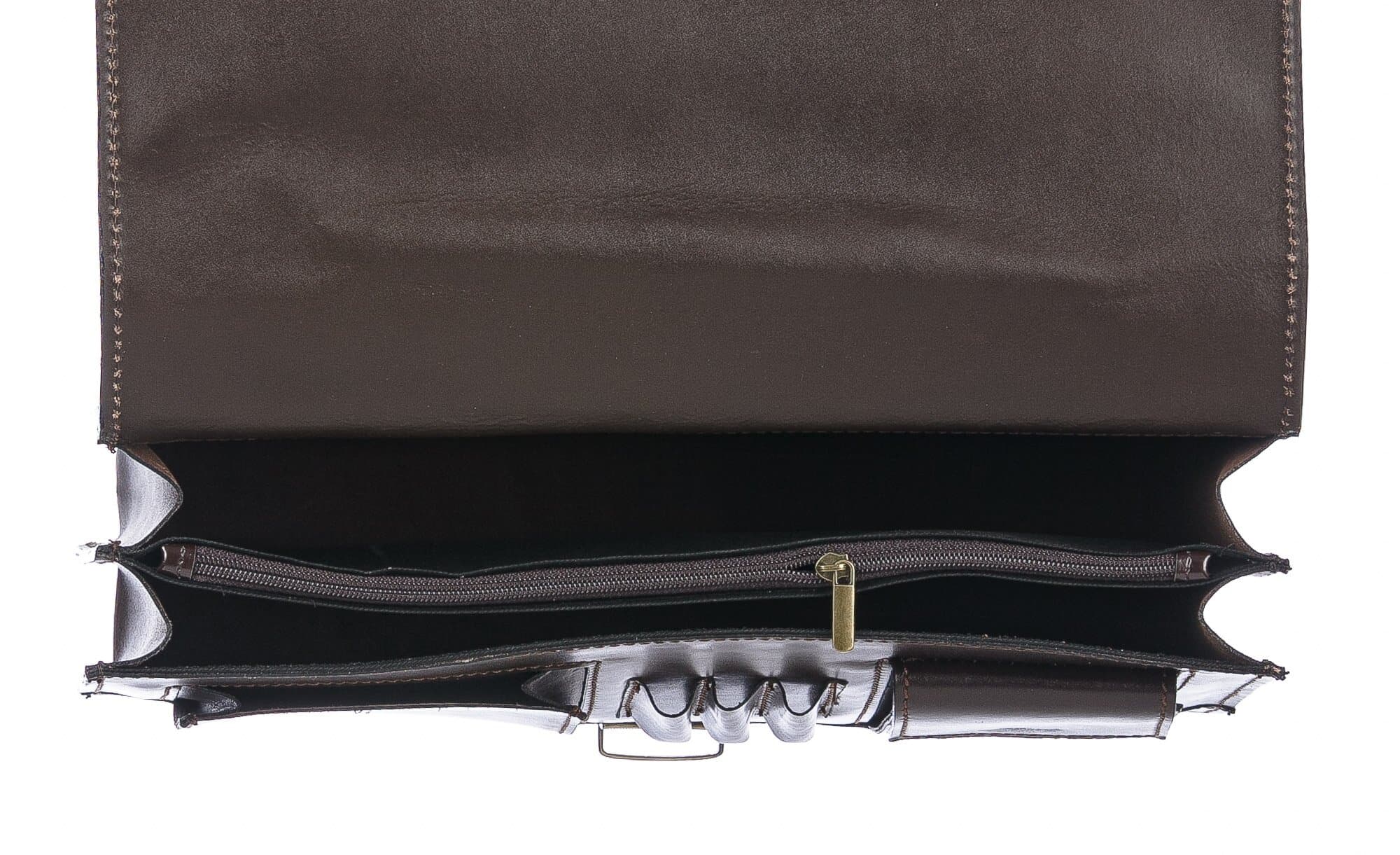 Borsa ufficio da uomo in vera pelle GABRIELE, colore TESTA DI MORO, CHIAROSCURO, MADE IN ITALY