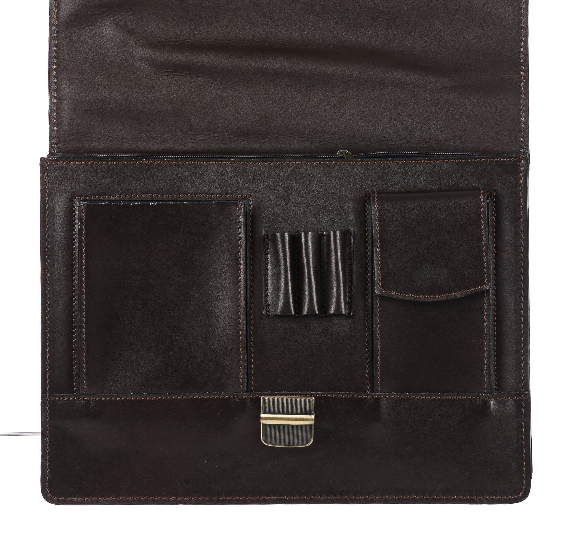 Borsa ufficio da uomo in vera pelle GABRIELE, colore TESTA DI MORO, CHIAROSCURO, MADE IN ITALY