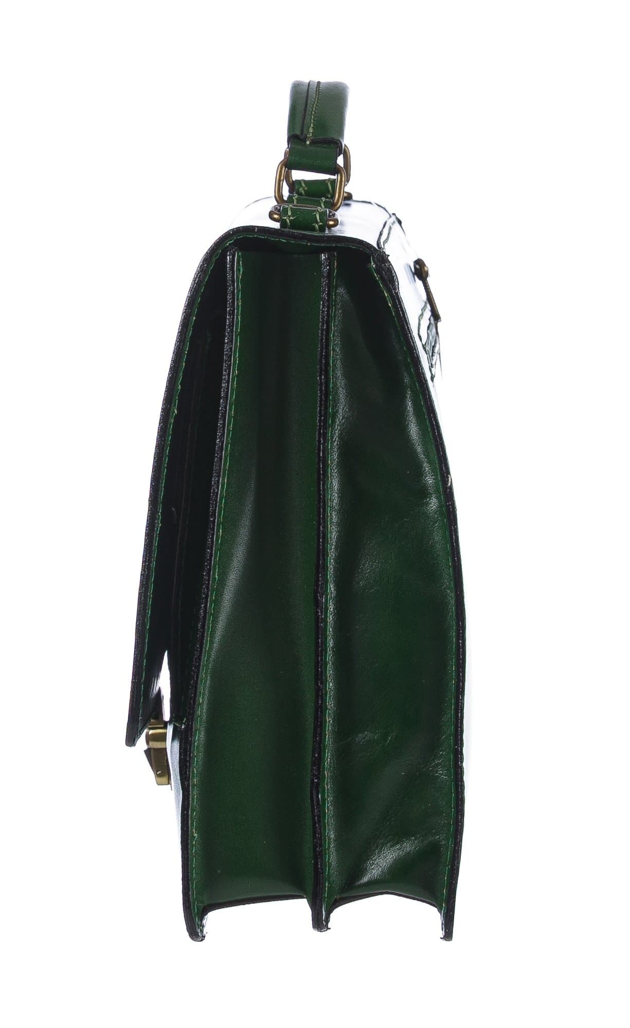 Borsa ufficio da uomo in vera pelle GABRIELE, colore VERDE, CHIAROSCURO, MADE IN ITALY