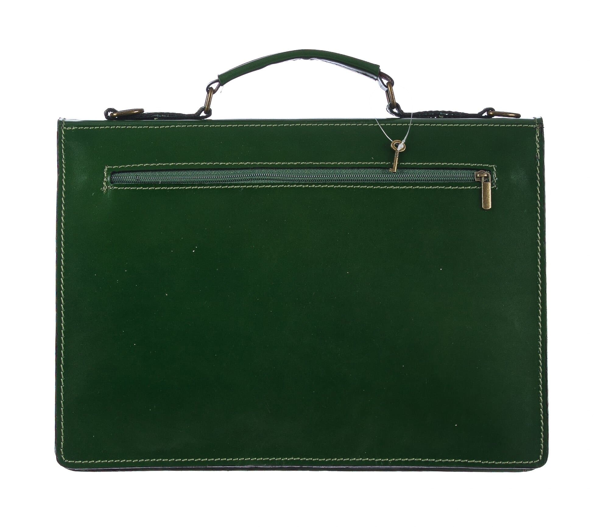 Borsa ufficio da uomo in vera pelle GABRIELE, colore VERDE, CHIAROSCURO, MADE IN ITALY