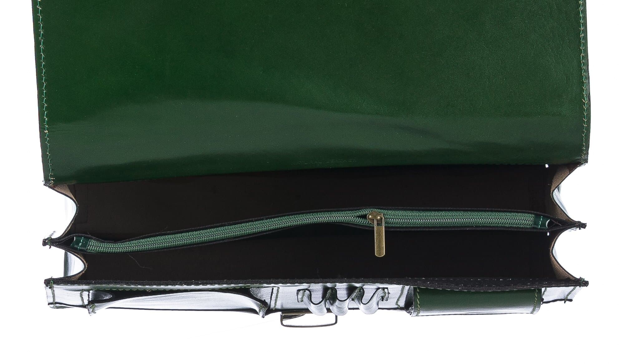 Borsa ufficio da uomo in vera pelle GABRIELE, colore VERDE, CHIAROSCURO, MADE IN ITALY