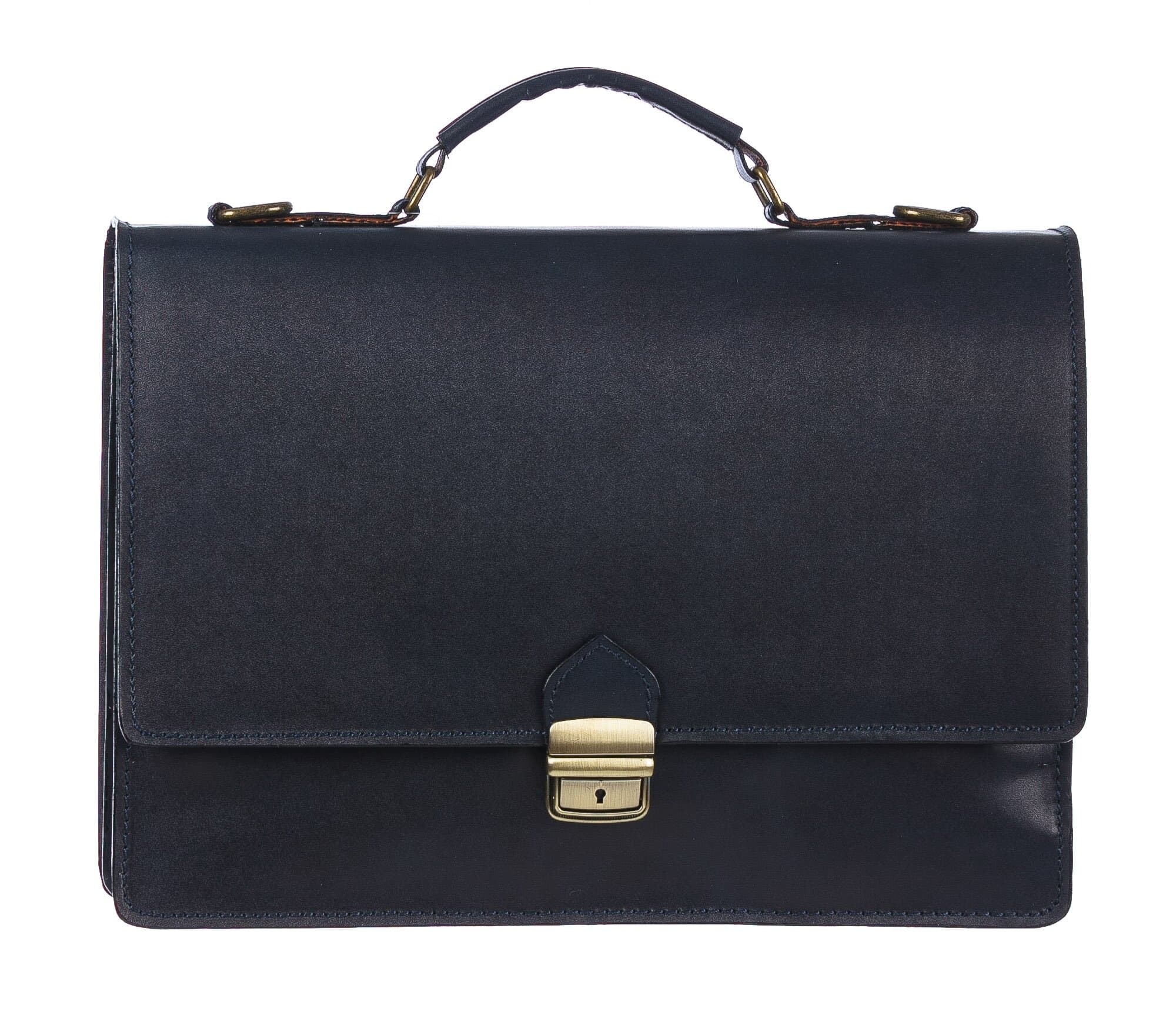 Borsa ufficio da uomo in vera pelle GABRIELE, colore BLU, CHIAROSCURO, MADE IN ITALY