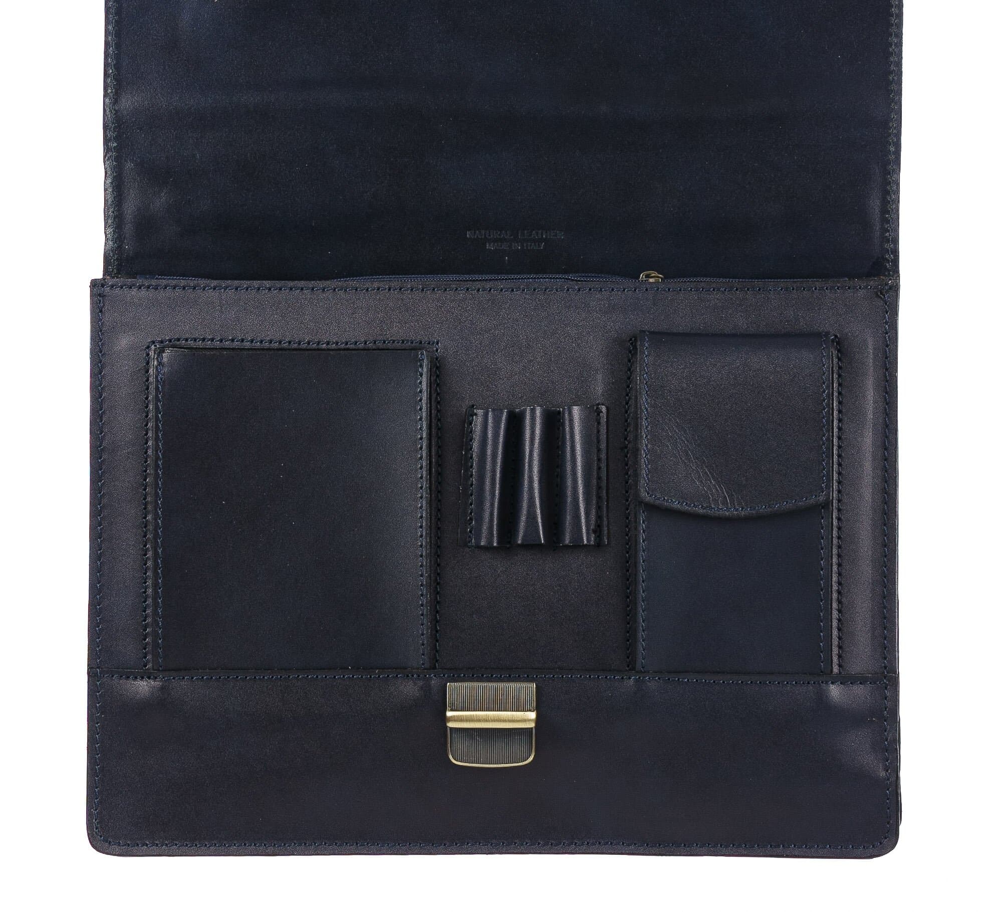 Borsa ufficio da uomo in vera pelle GABRIELE, colore BLU, CHIAROSCURO, MADE IN ITALY