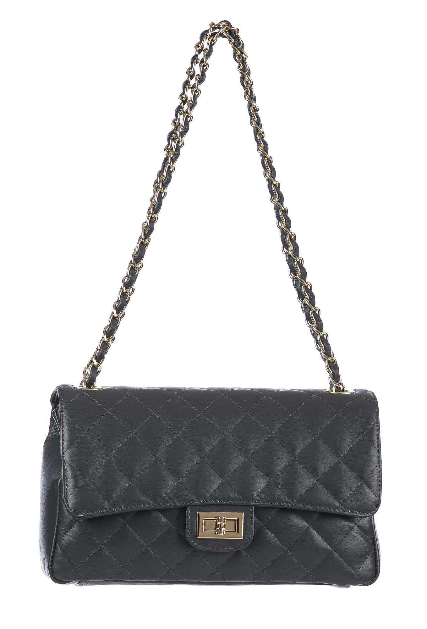 CHARLOTTE MEDIUM : borsa donna in pelle morbida, colore : GRIGIO, Made in Italy