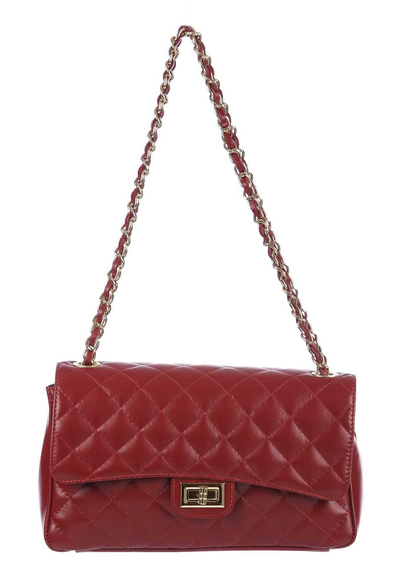CHARLOTTE MEDIUM : borsa donna in pelle morbida, colore : ROSSO, Made in Italy