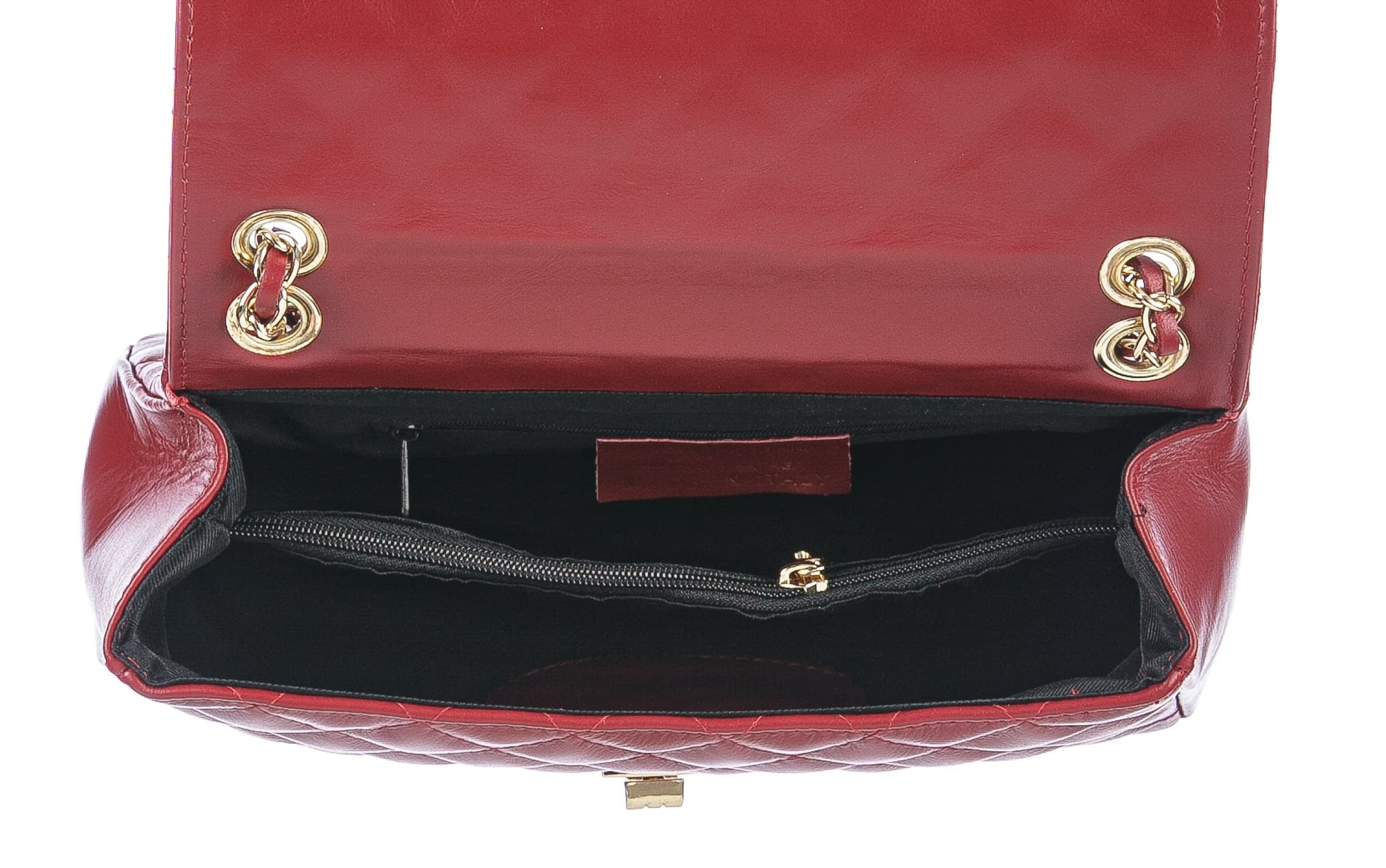 CHARLOTTE MEDIUM : borsa donna in pelle morbida, colore : ROSSO, Made in Italy