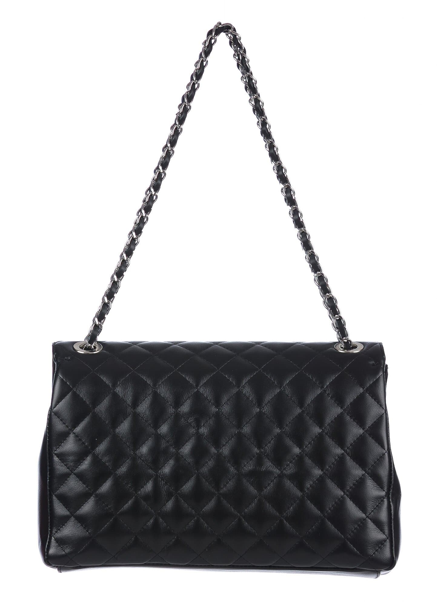 CHARLOTTE MEDIUM : borsa donna in pelle morbida, colore : NERO, Made in Italy