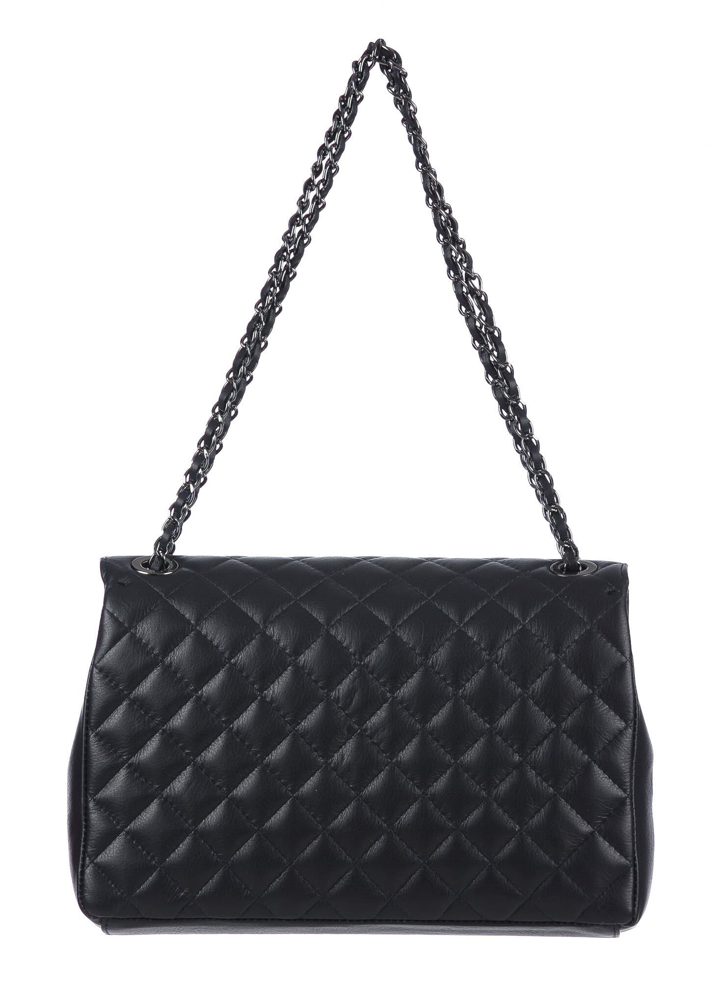 CHARLOTTE MEDIUM : borsa donna in pelle morbida, colore : NERO, Made in Italy