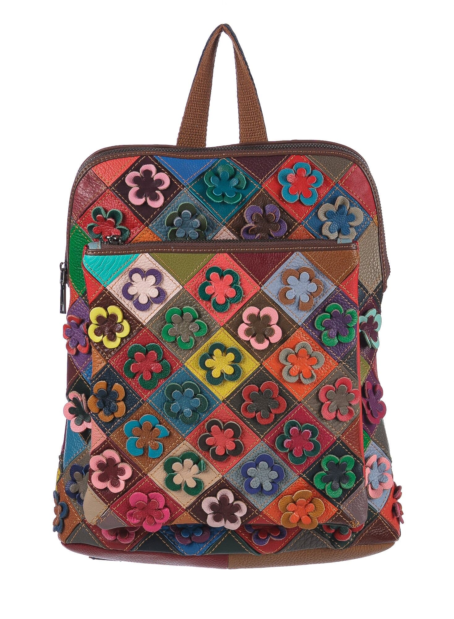 Borsa zaino donna in vera pelle MONTE GEMELLI, MULTICOLORE, ARIANNA DINI, MADE IN ITALY