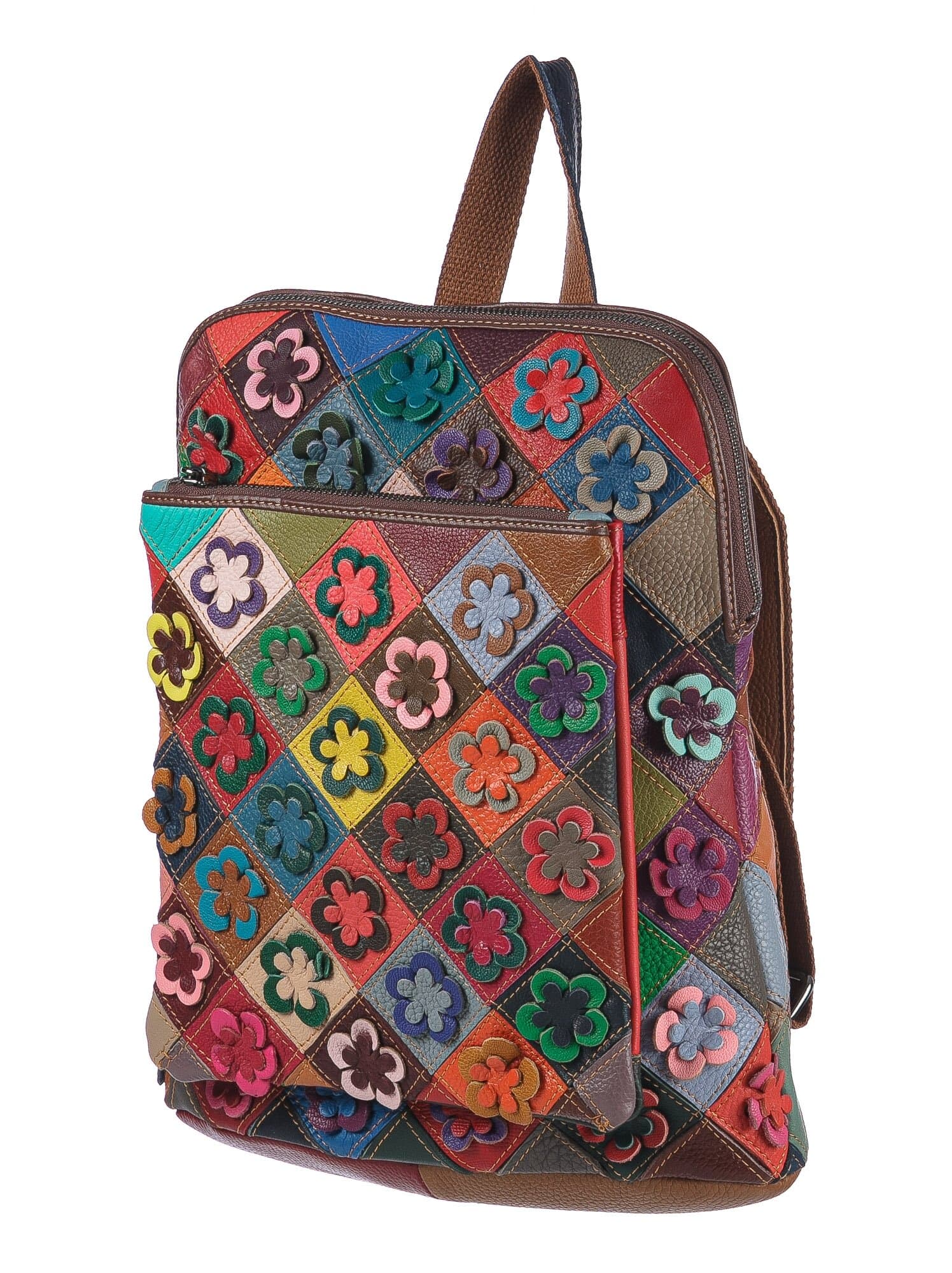 Borsa zaino donna in vera pelle MONTE GEMELLI, MULTICOLORE, ARIANNA DINI, MADE IN ITALY