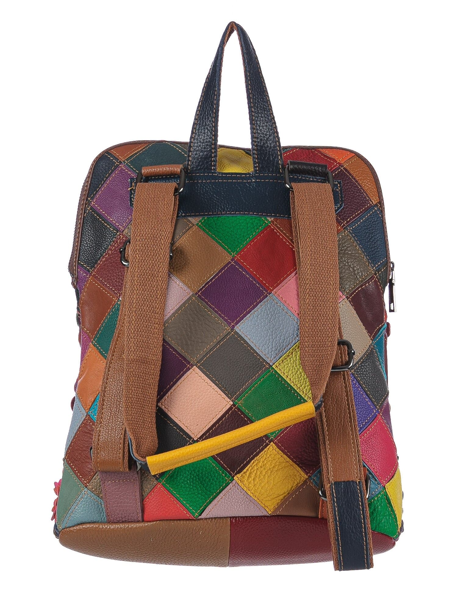 Borsa zaino donna in vera pelle MONTE GEMELLI, MULTICOLORE, ARIANNA DINI, MADE IN ITALY
