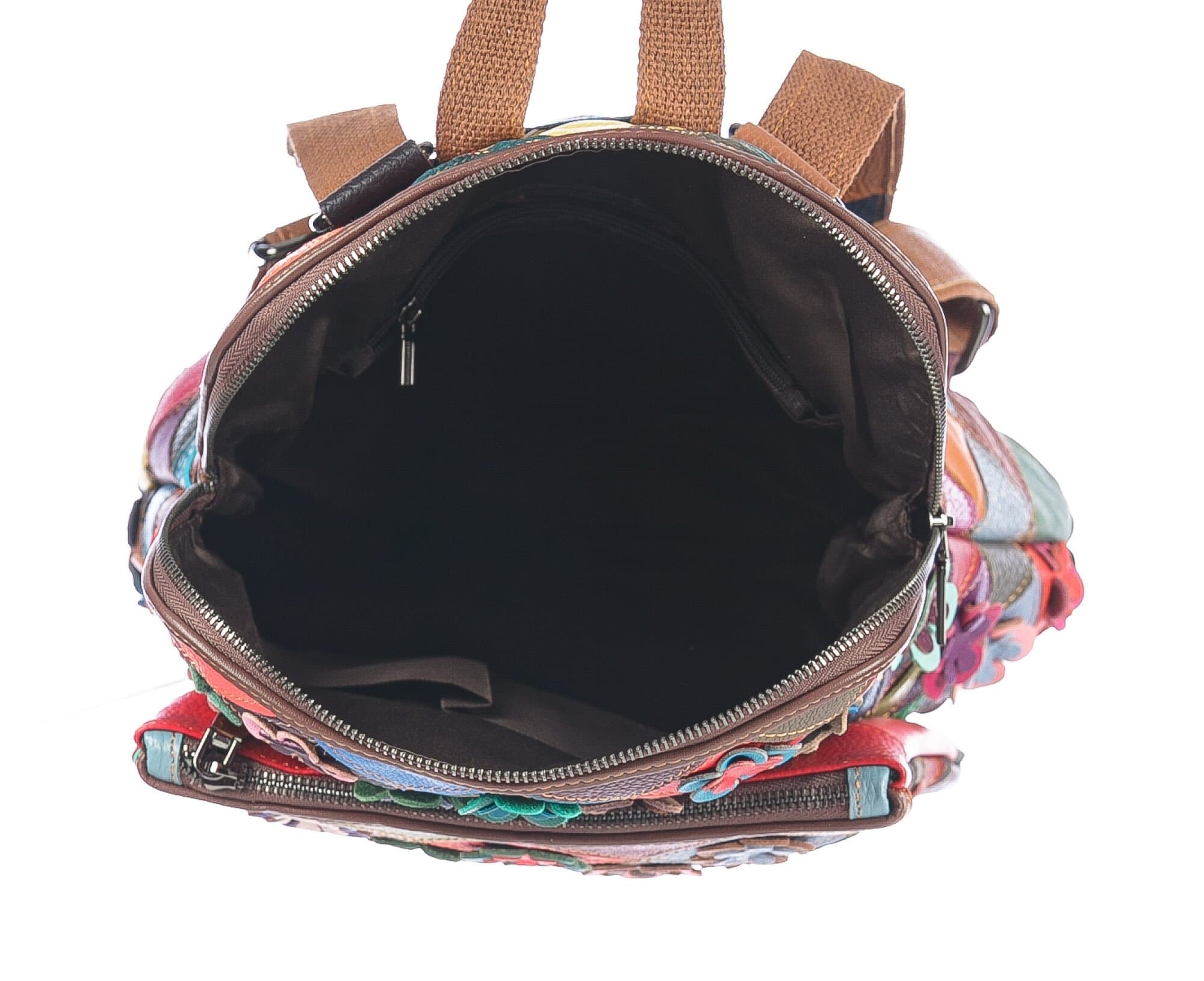 Borsa zaino donna in vera pelle MONTE GEMELLI, MULTICOLORE, ARIANNA DINI, MADE IN ITALY