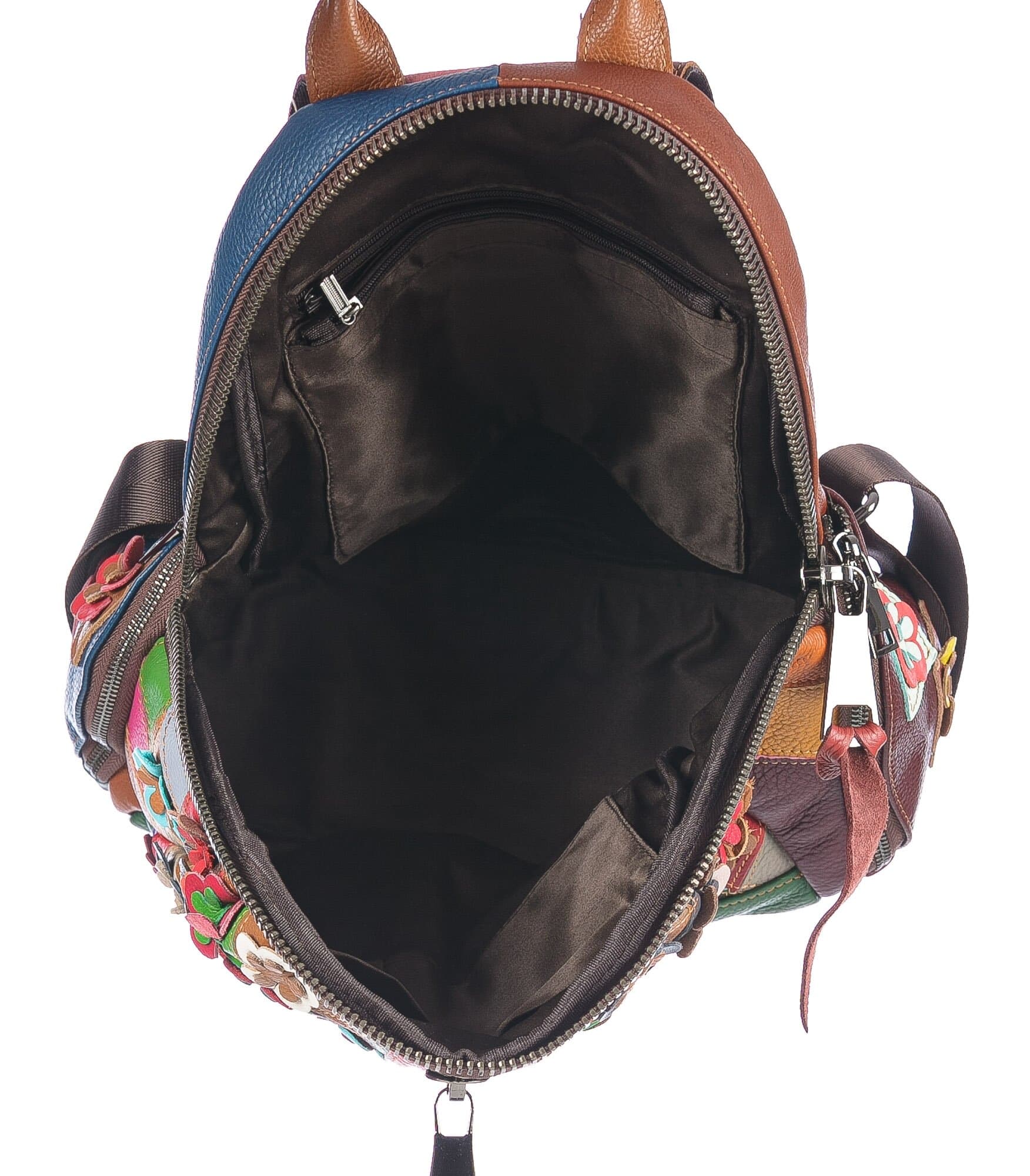 Borsa zaino donna in vera pelle MONTE PENNA, MULTICOLORE, ARIANNA DINI, MADE IN ITALY
