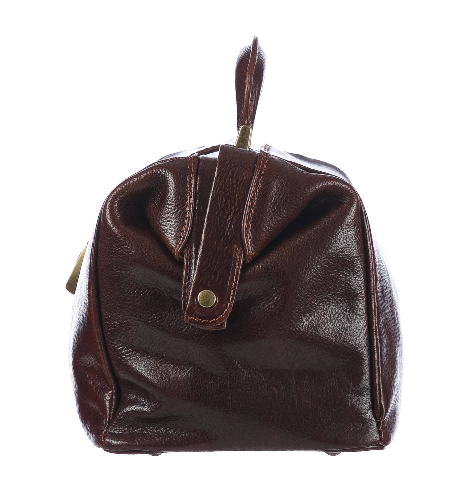 Borsa a mano da uomo in vera pelle modello dottore NICOLA, colore TESTA MORO, CHIAROSCURO, MADE IN ITALY 