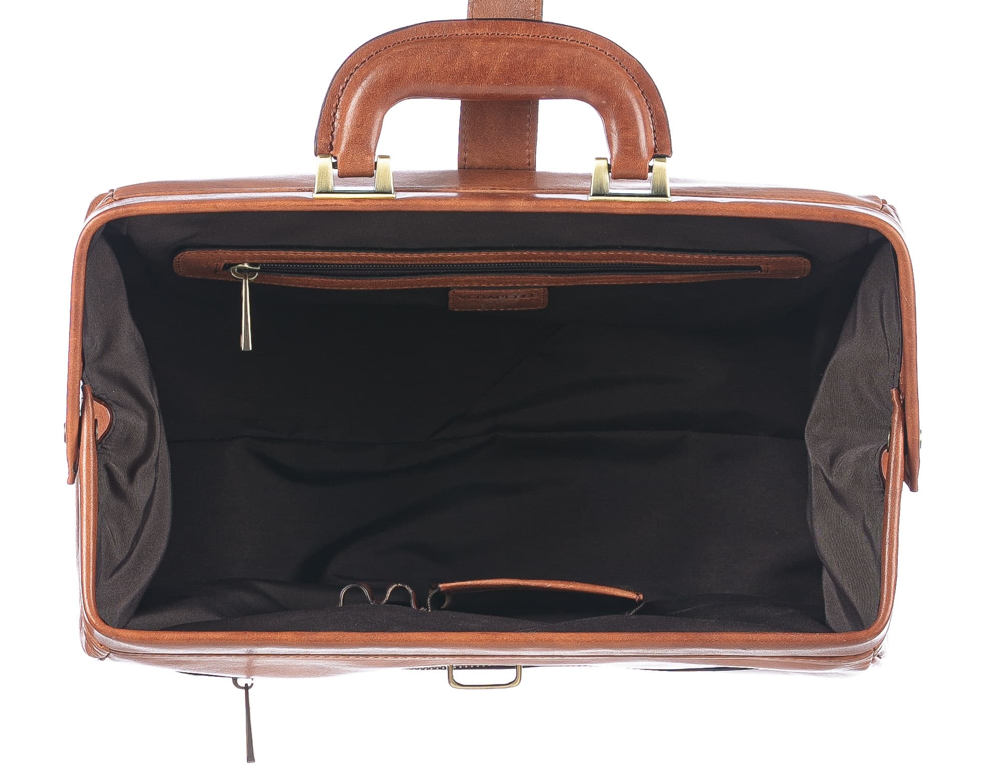 Borsa a mano da uomo in vera pelle modello dottore NICOLA, colore MIELE, CHIAROSCURO, MADE IN ITALY