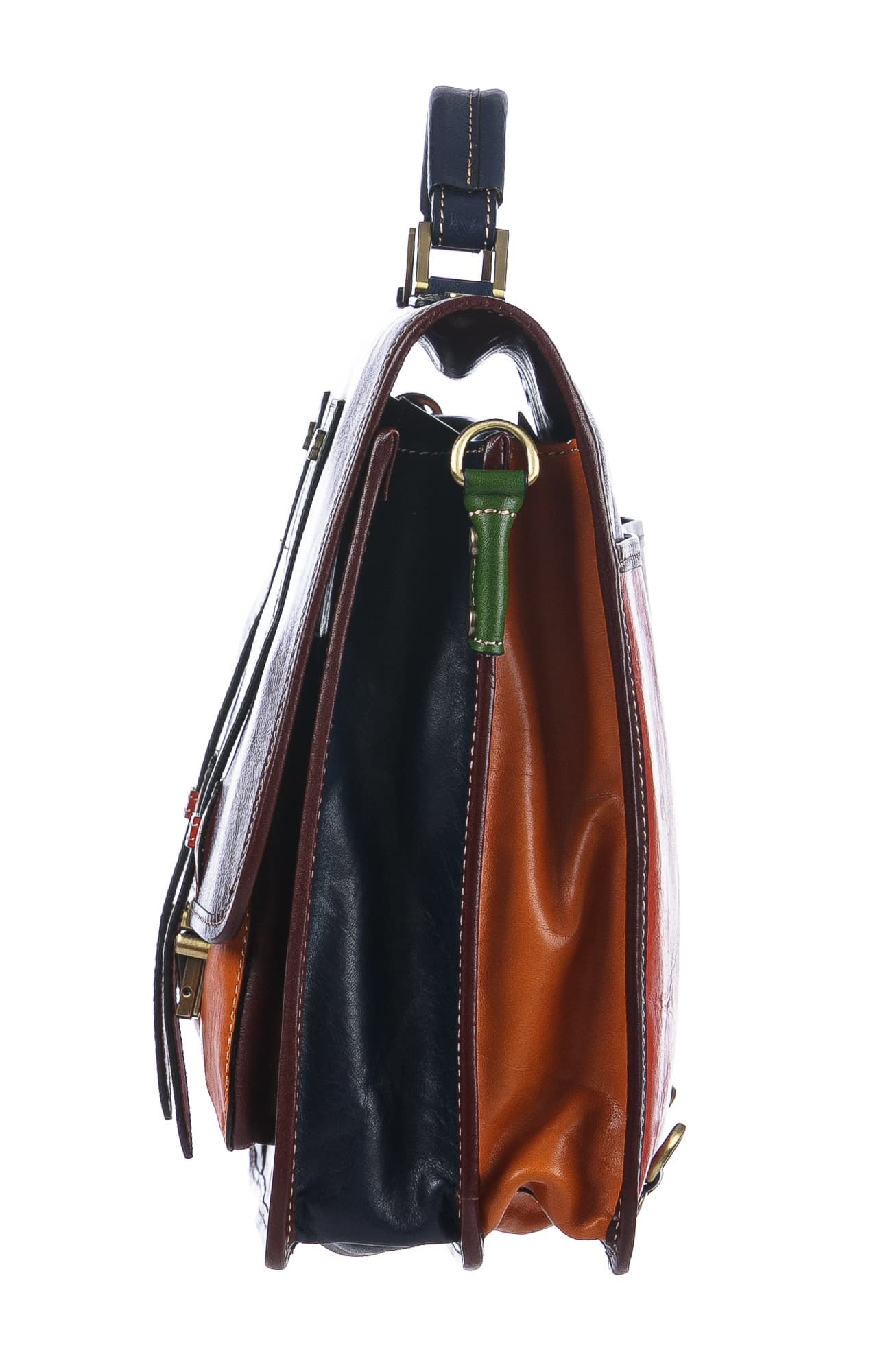 ERNESTO: cartella /borsa, zaino ufficio uomo, in cuoio, colore base: TESTA DI MORO/MULTICOLOR, Made in Italy
