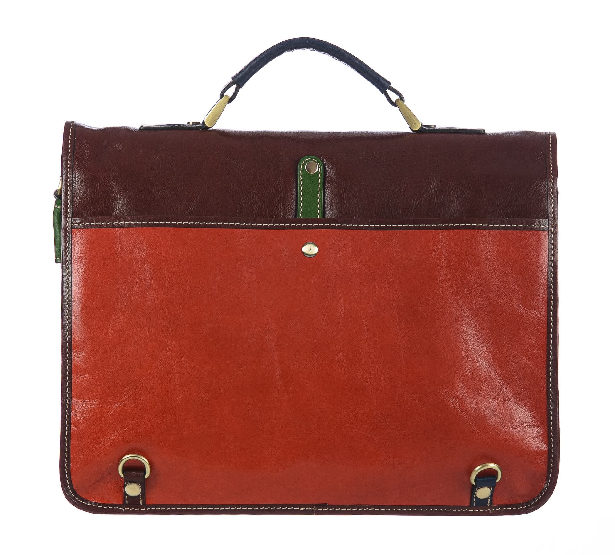 ERNESTO: cartella /borsa, zaino ufficio uomo, in cuoio, colore base: TESTA DI MORO/MULTICOLOR, Made in Italy