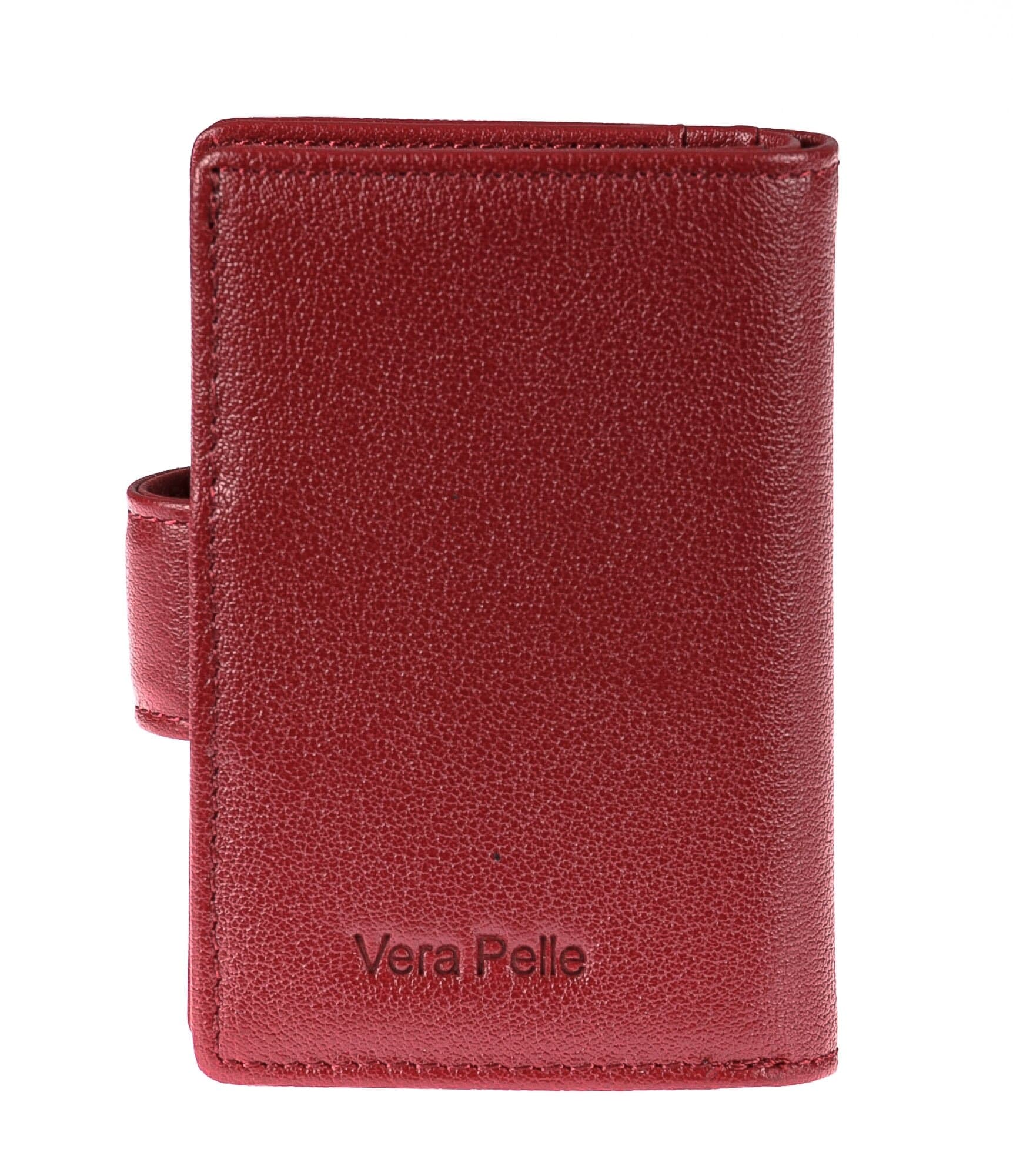 Portafoglio in vera pelle e porta carte di credito in alluminio da uomo EL SALVADOR, con BLOCCO RFID, colore RED, CHIAROSCURO