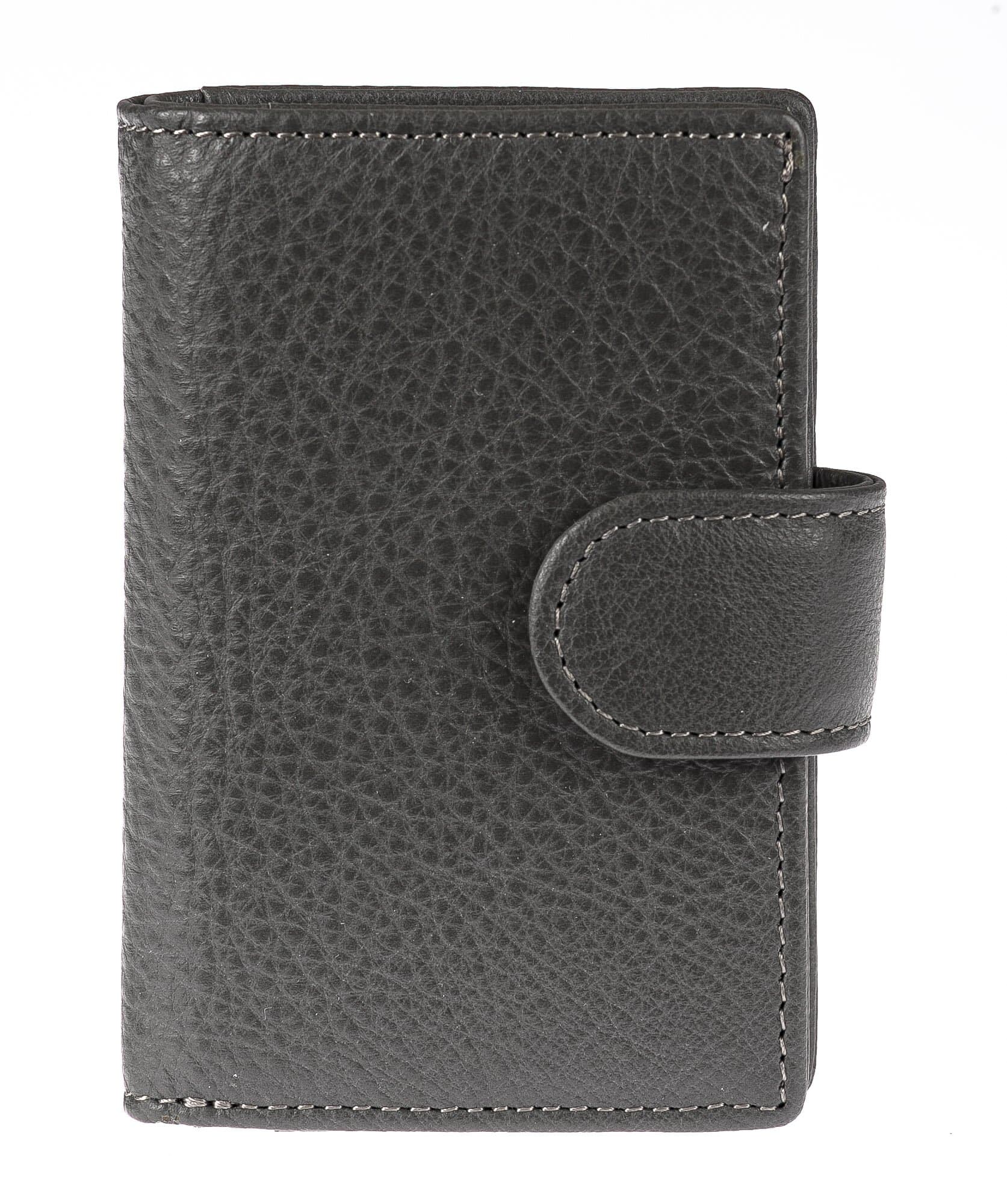 Portafoglio in vera pelle e porta carte di credito in alluminio da uomo EL SALVADOR, con BLOCCO RFID, colore GRIGIO, CHIAROSCURO