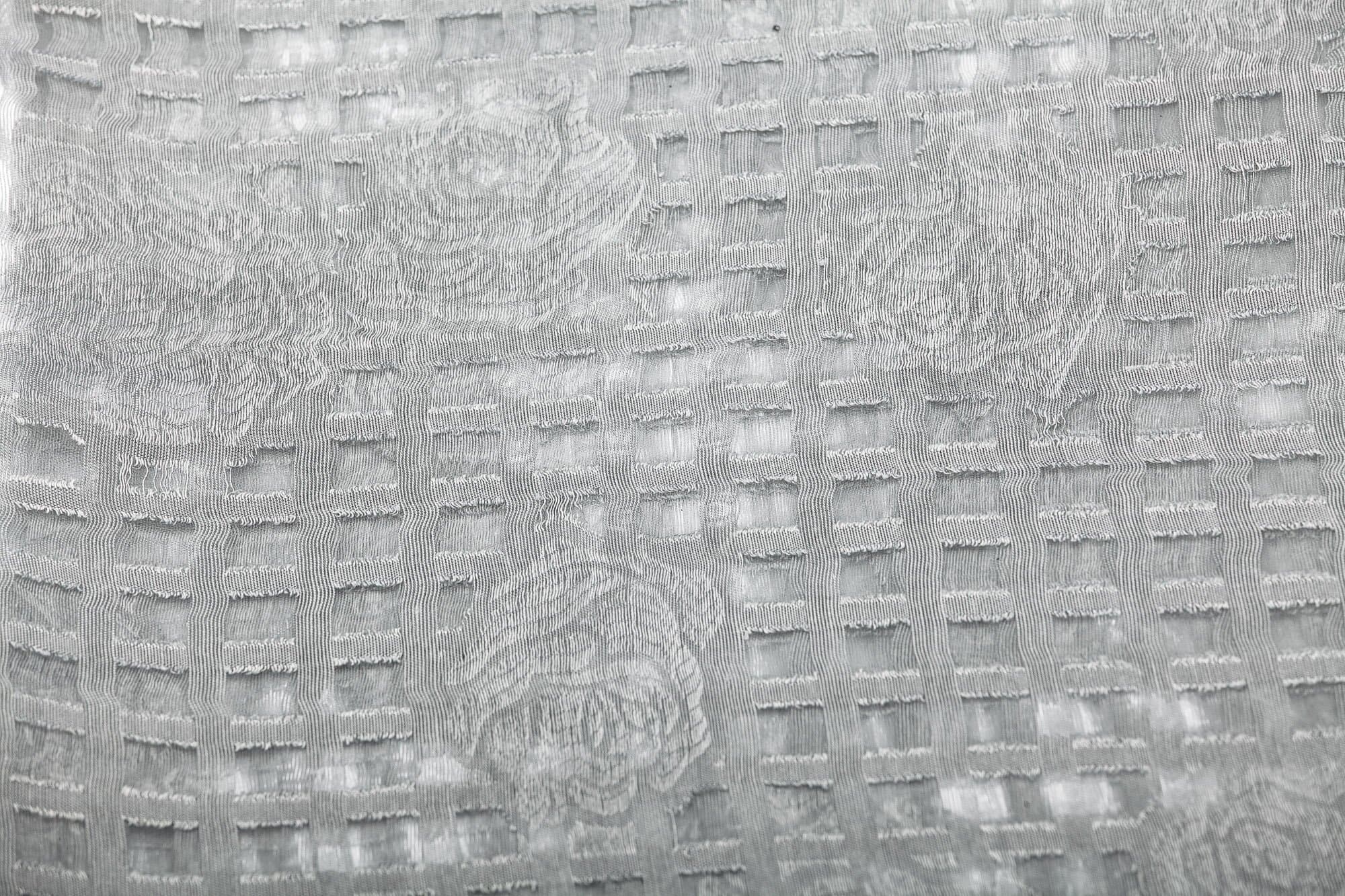 Foulard primaverile da donna ANANAS, design a quadretti, colore GRIGIO, EMPORIUM ITALY