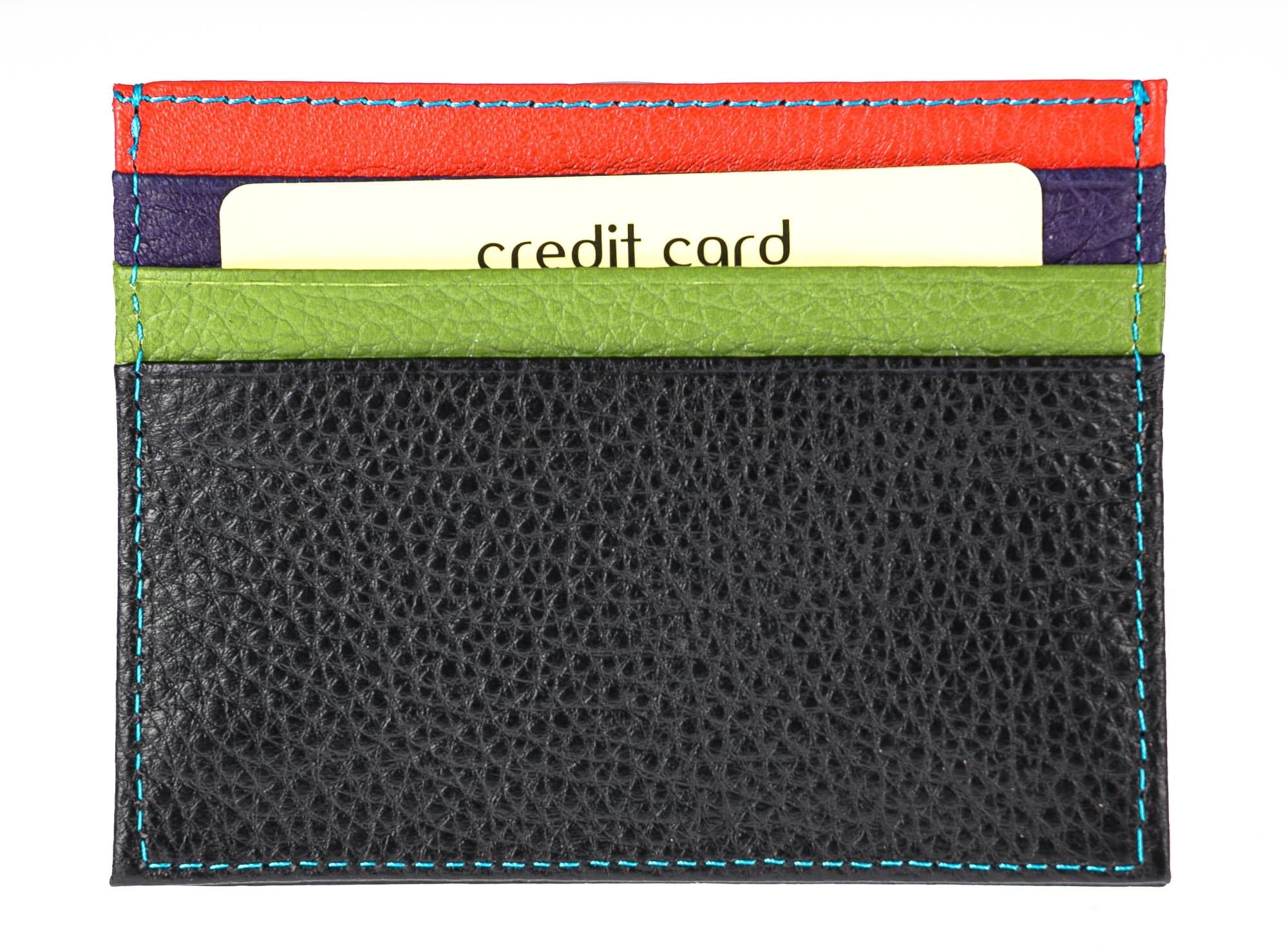 Porta tessere - carte di credito uomo / donna in vera pelle tradizionale SANTINI mod BELGIO, MULTICOLORE, Made in Italy. 