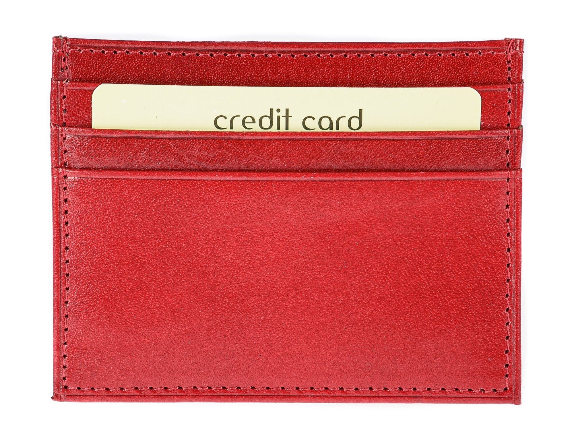 Porta tessere - carte di credito uomo / donna in vera pelle tradizionale SANTINI mod BELGIO, colore ROSSO, Made in Italy