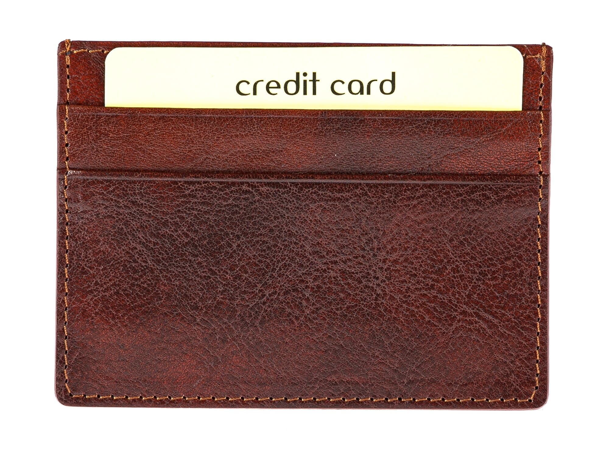 Porta tessere - carte di credito uomo / donna in vera pelle tradizionale SANTINI mod BELGIO, colore MARRONE, Made in Italy. 