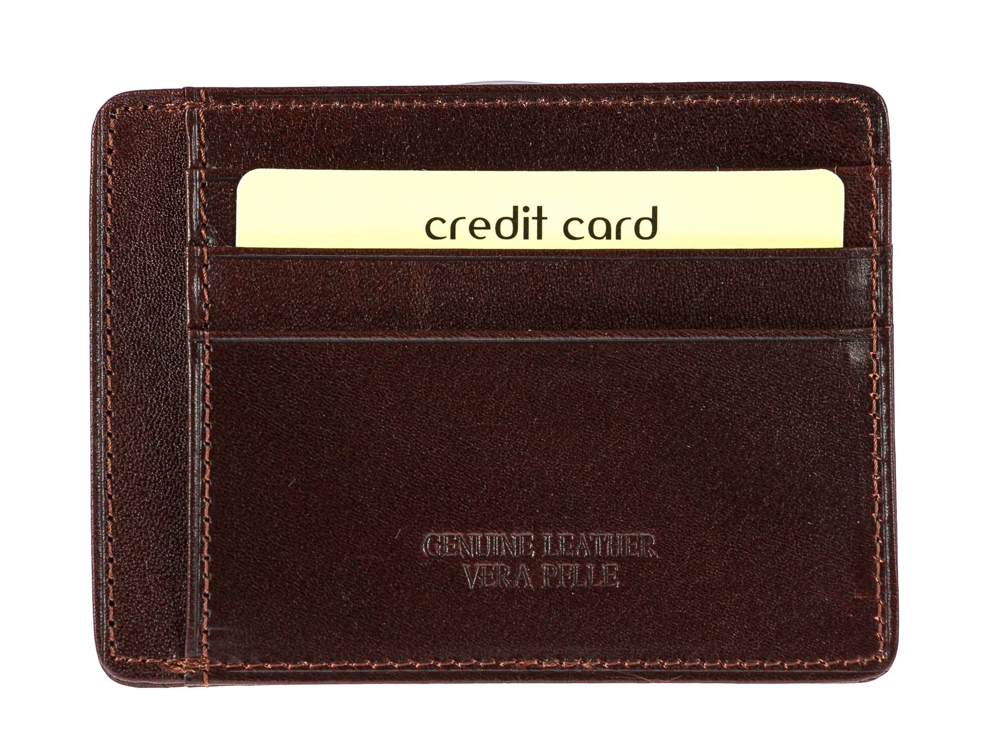 Portatessere - Carte di Credito da uomo in vera pelle HONG KONG, colore TESTA MORO, CHIAROSCURO