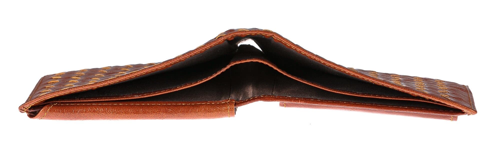 Portafoglio in vera pelle intrecciata da uomo GIORDANIA, colore MIELE, CHIAROSCURO